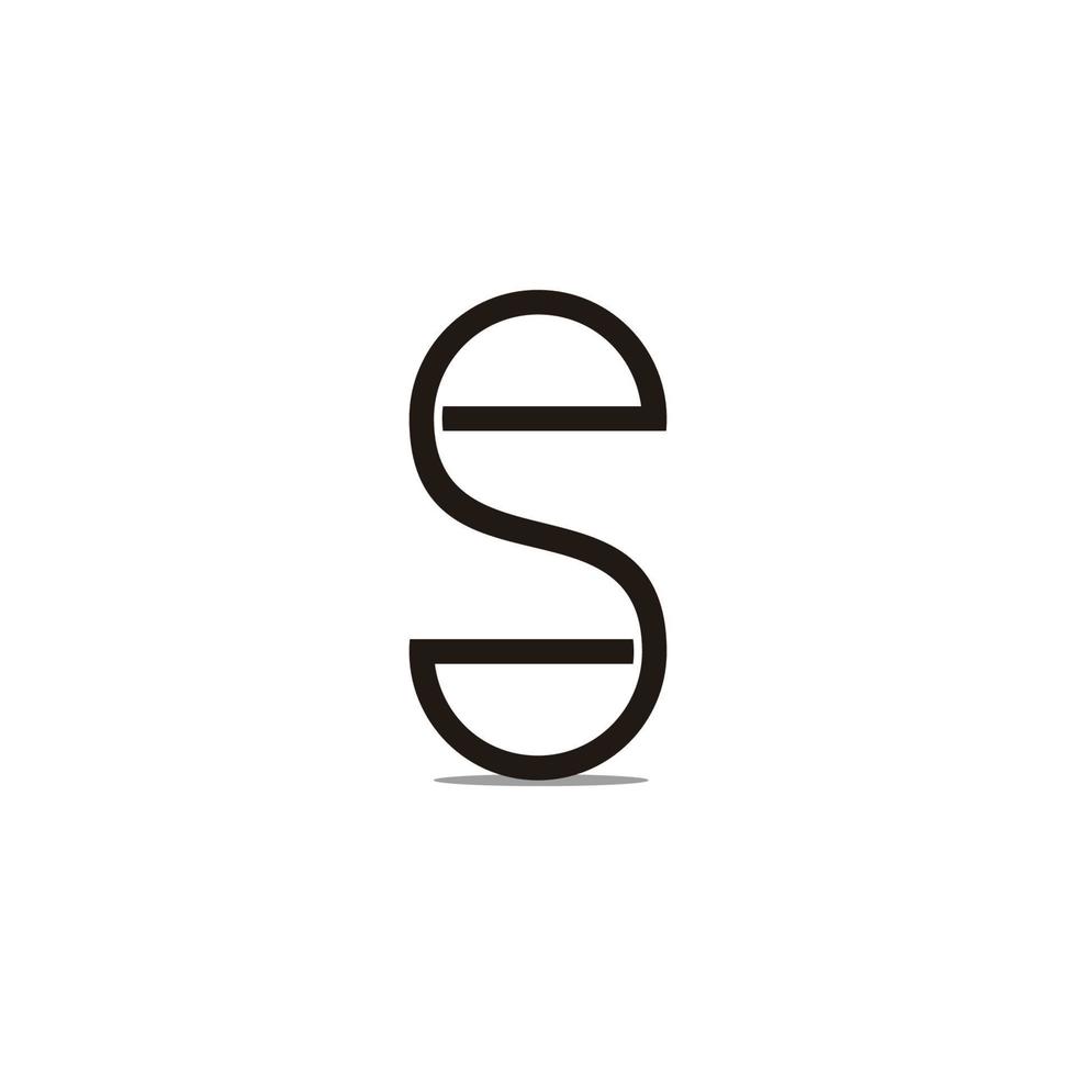 lettre sd simple ligne géométrique ombre logo vecteur