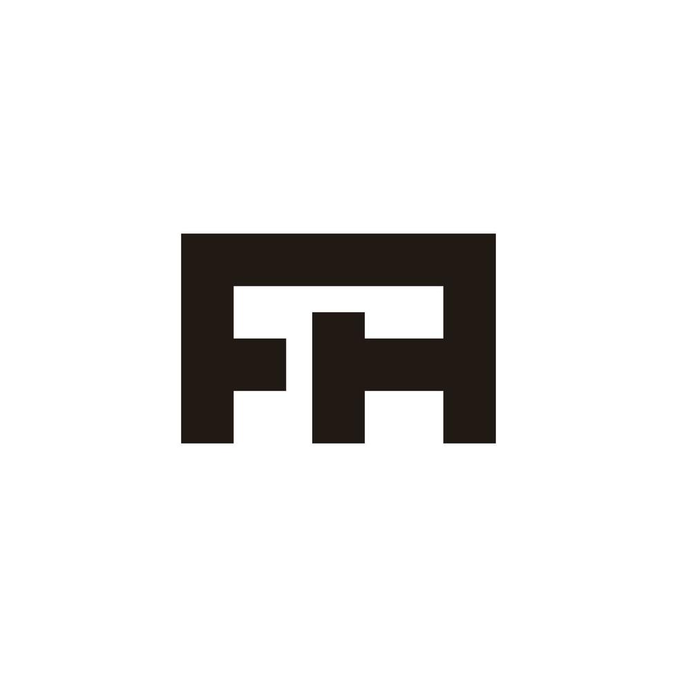 lettre fh simple ligne géométrique logo vecteur