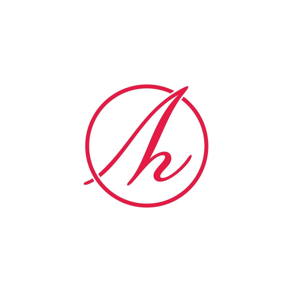lettres h ah simple beauté police féminine cercle logo vecteur