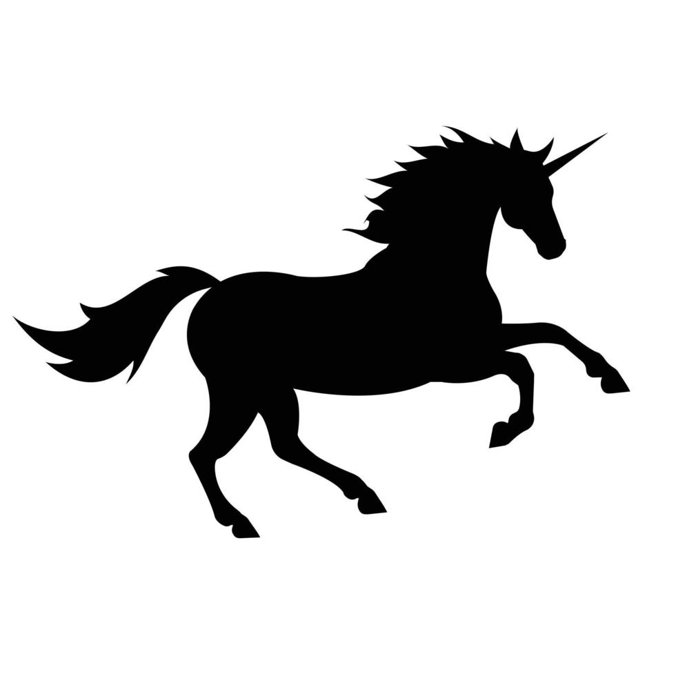 silhouette de licorne de vecteur