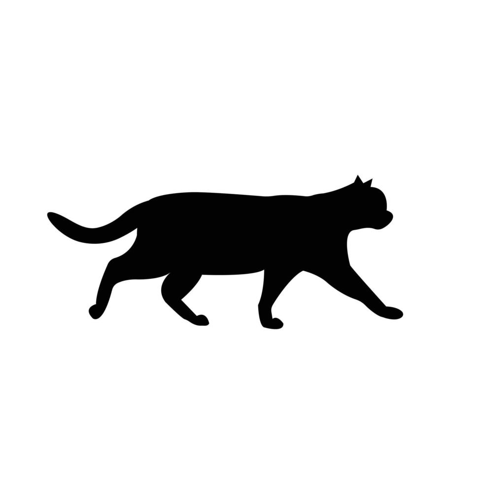 silhouette de chat dessiné à la main de vecteur