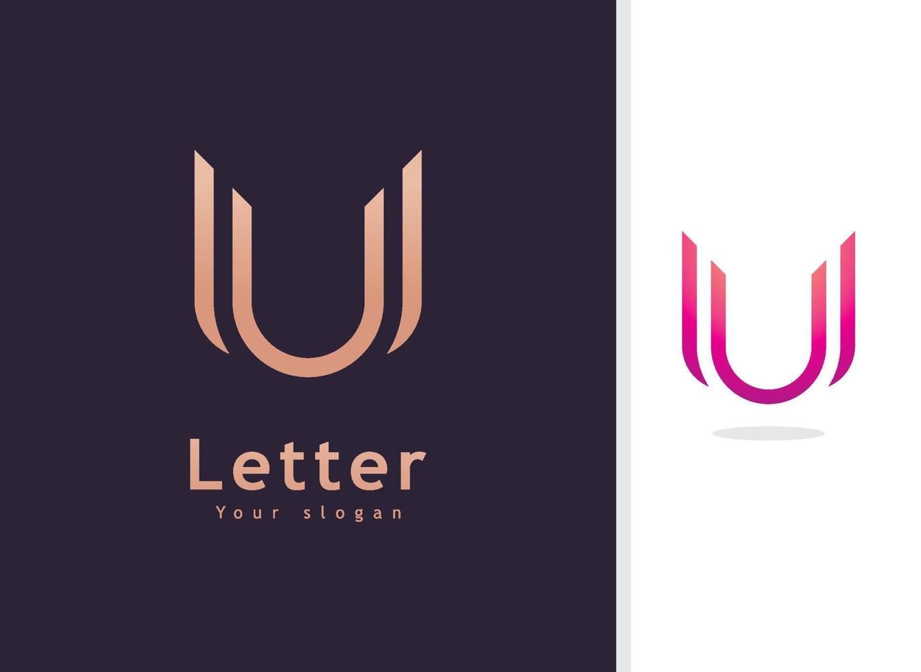 conception et modèle de logo u. icône créative u initiales basées sur des lettres dans le vecteur. vecteur