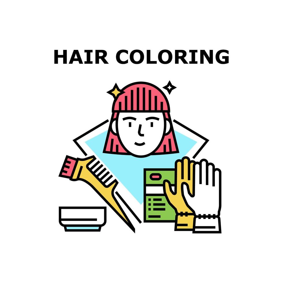 illustration de couleur de concept de vecteur de coloration de cheveux