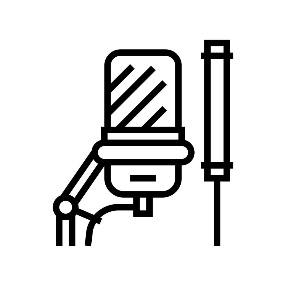 illustration vectorielle d'icône de ligne d'équipement radio microphone vecteur