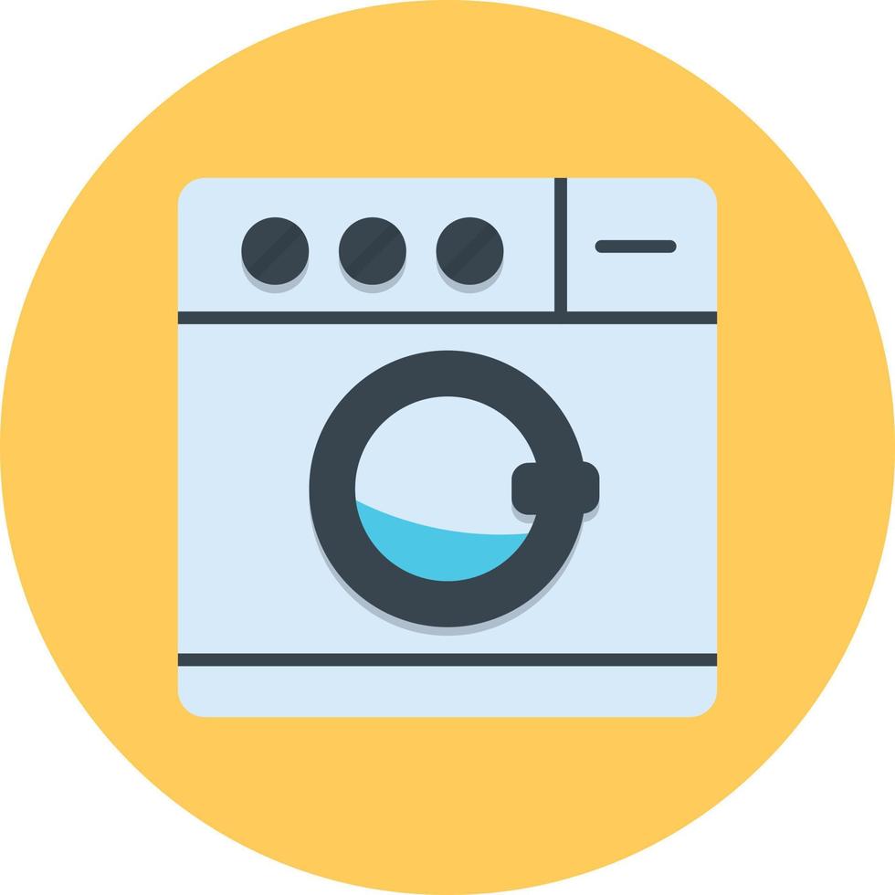 machine à laver cercle plat multicolore vecteur