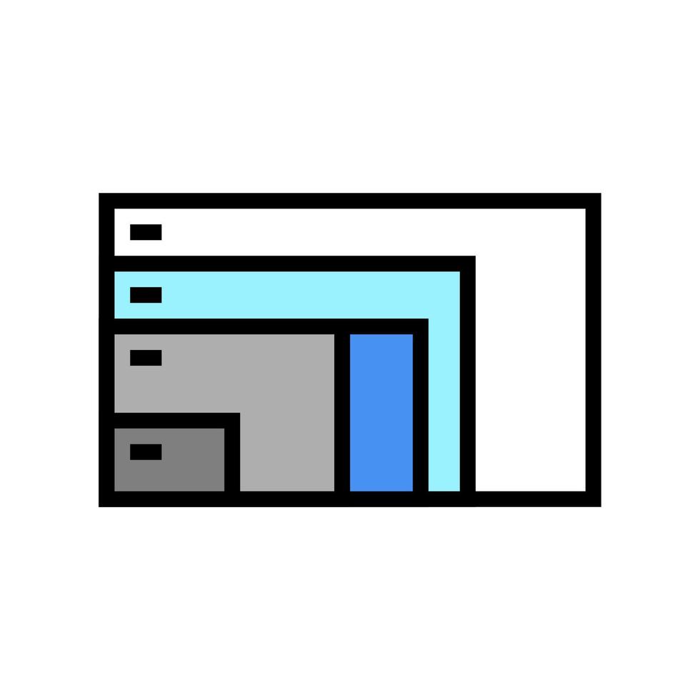 résolution différente et illustration vectorielle d'icône de couleur d'écran d'ordinateur en diagonale vecteur