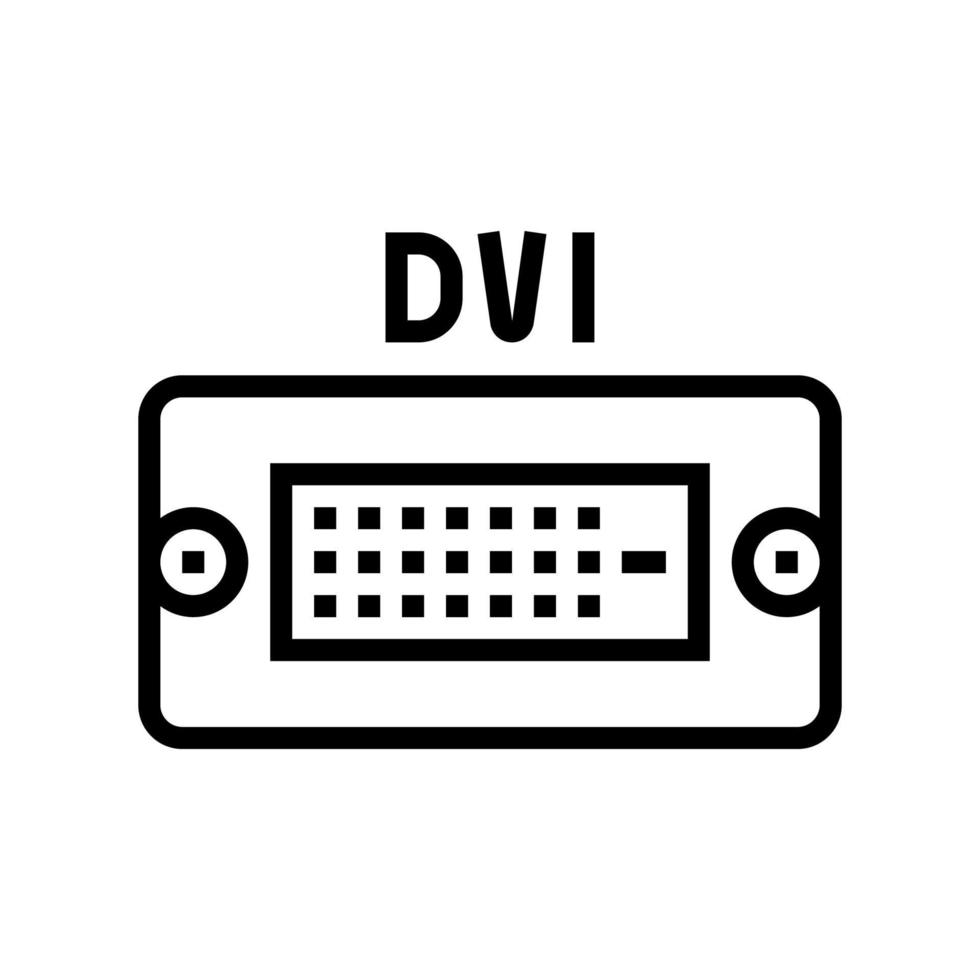 illustration vectorielle de l'icône de la ligne du port de l'ordinateur dvi vecteur