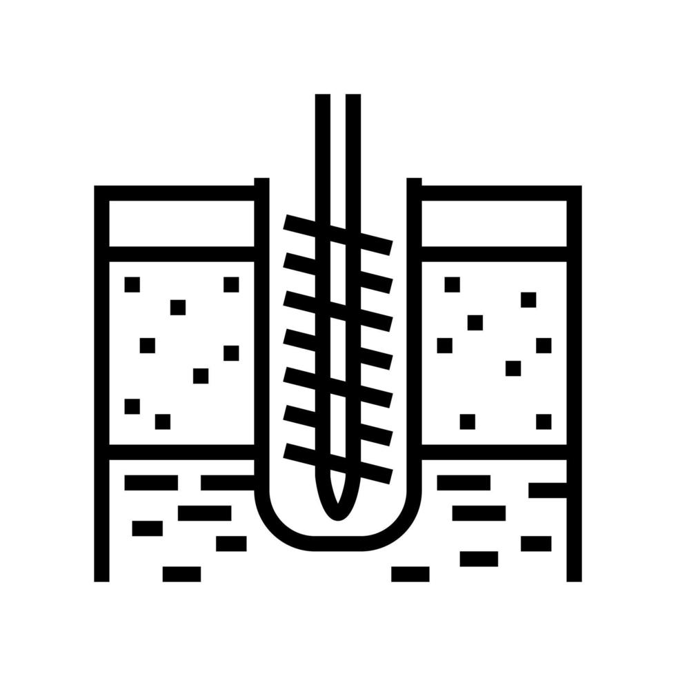 illustration vectorielle de l'icône de la ligne de forage au sol vecteur