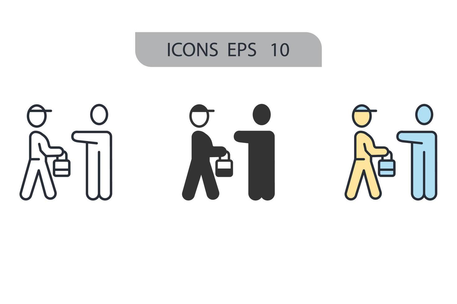 icônes de livraison symbole éléments vectoriels pour le web infographique vecteur