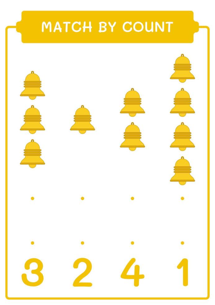 match au compte de cloche, jeu pour enfants. illustration vectorielle, feuille de calcul imprimable vecteur