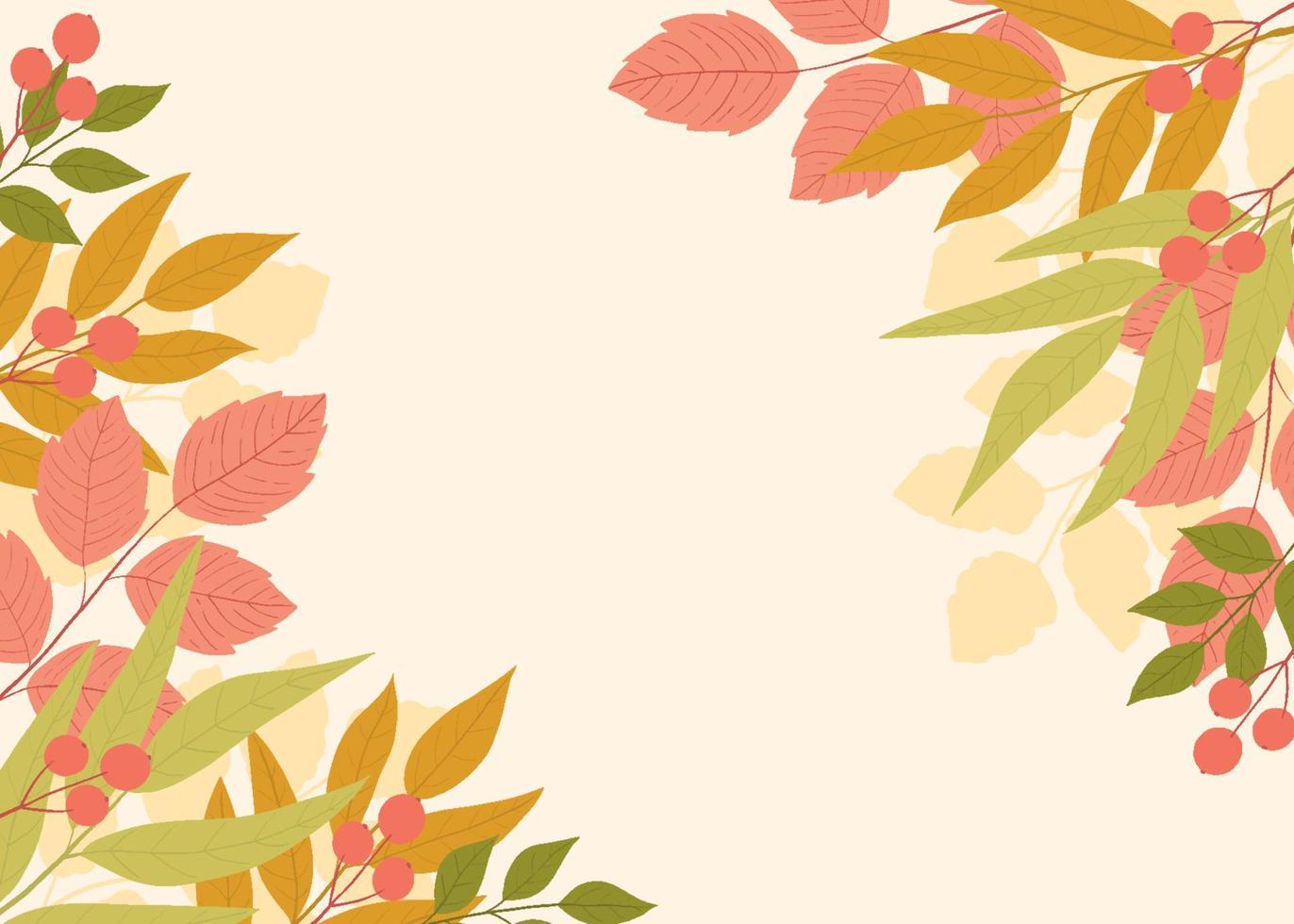 fond floral d'automne avec des feuilles d'arbres colorés vecteur