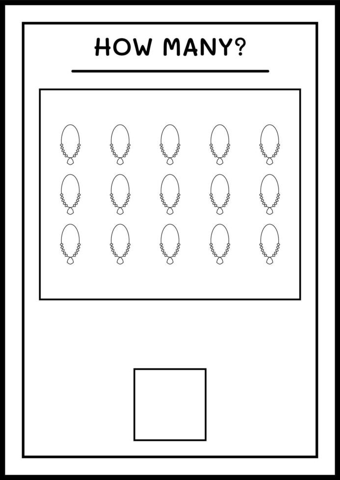 combien de pendentif, jeu pour enfants. illustration vectorielle, feuille de calcul imprimable vecteur