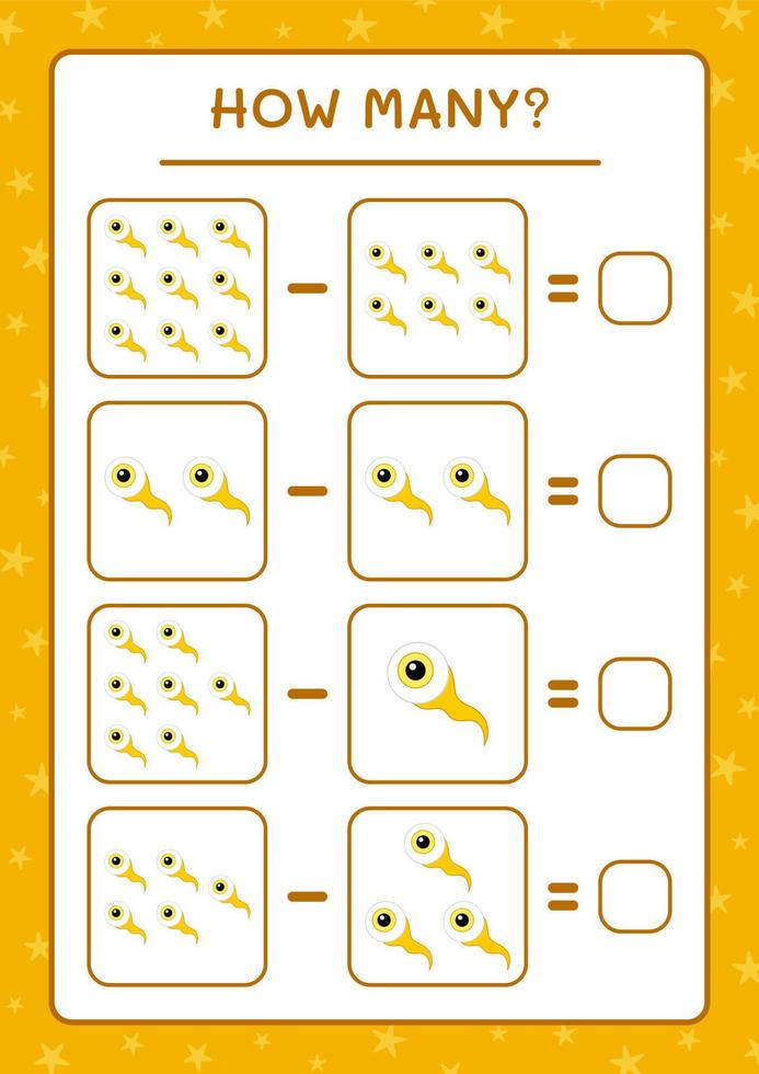 combien d'oeil, jeu pour les enfants. illustration vectorielle, feuille de calcul imprimable vecteur