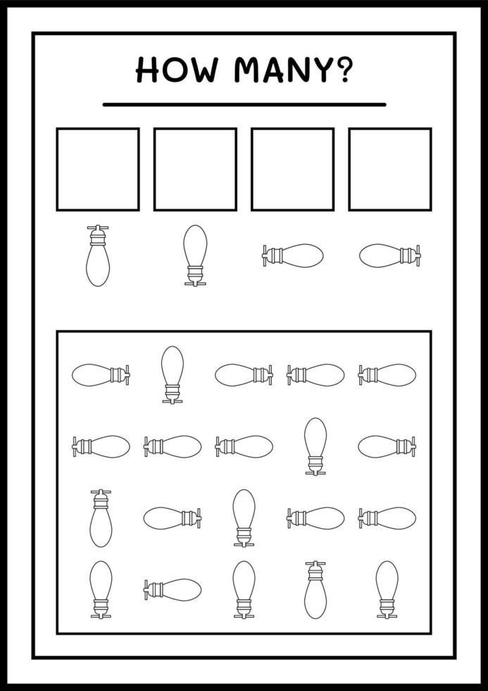 combien de lumières de noël, jeu pour enfants. illustration vectorielle, feuille de calcul imprimable vecteur