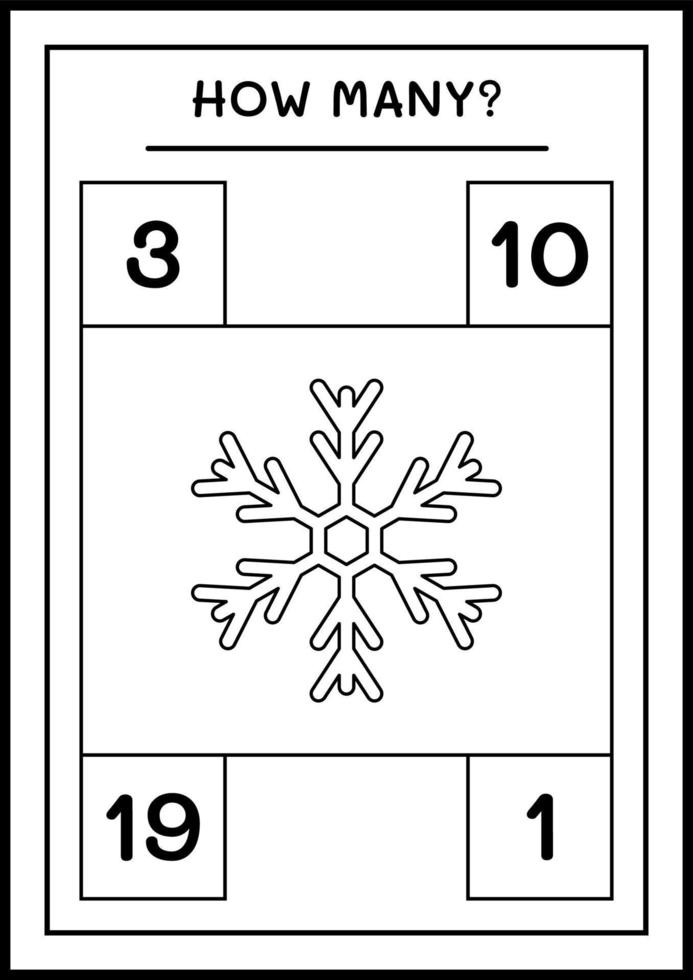 combien de flocon de neige, jeu pour les enfants. illustration vectorielle, feuille de calcul imprimable vecteur