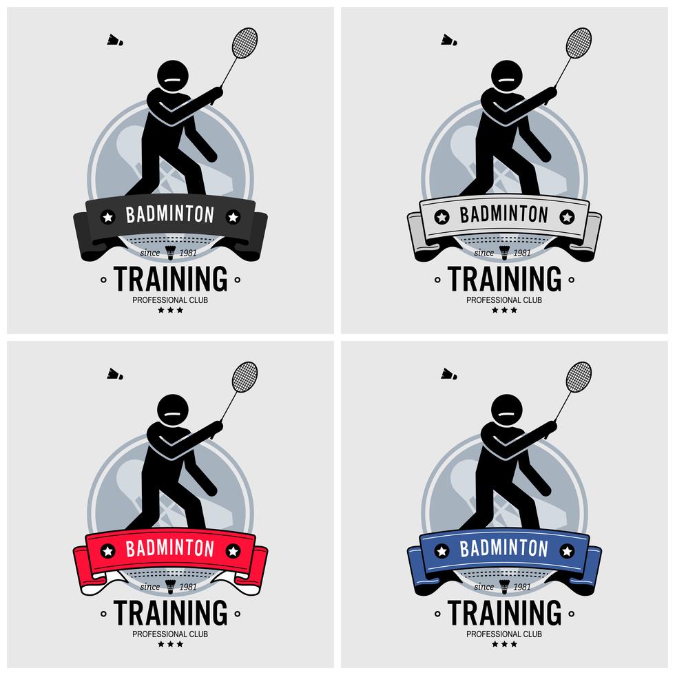Création du logo du club de badminton. vecteur