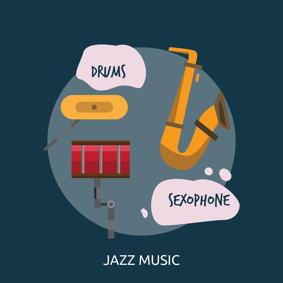 Musique jazz Illustration conceptuelle Design vecteur