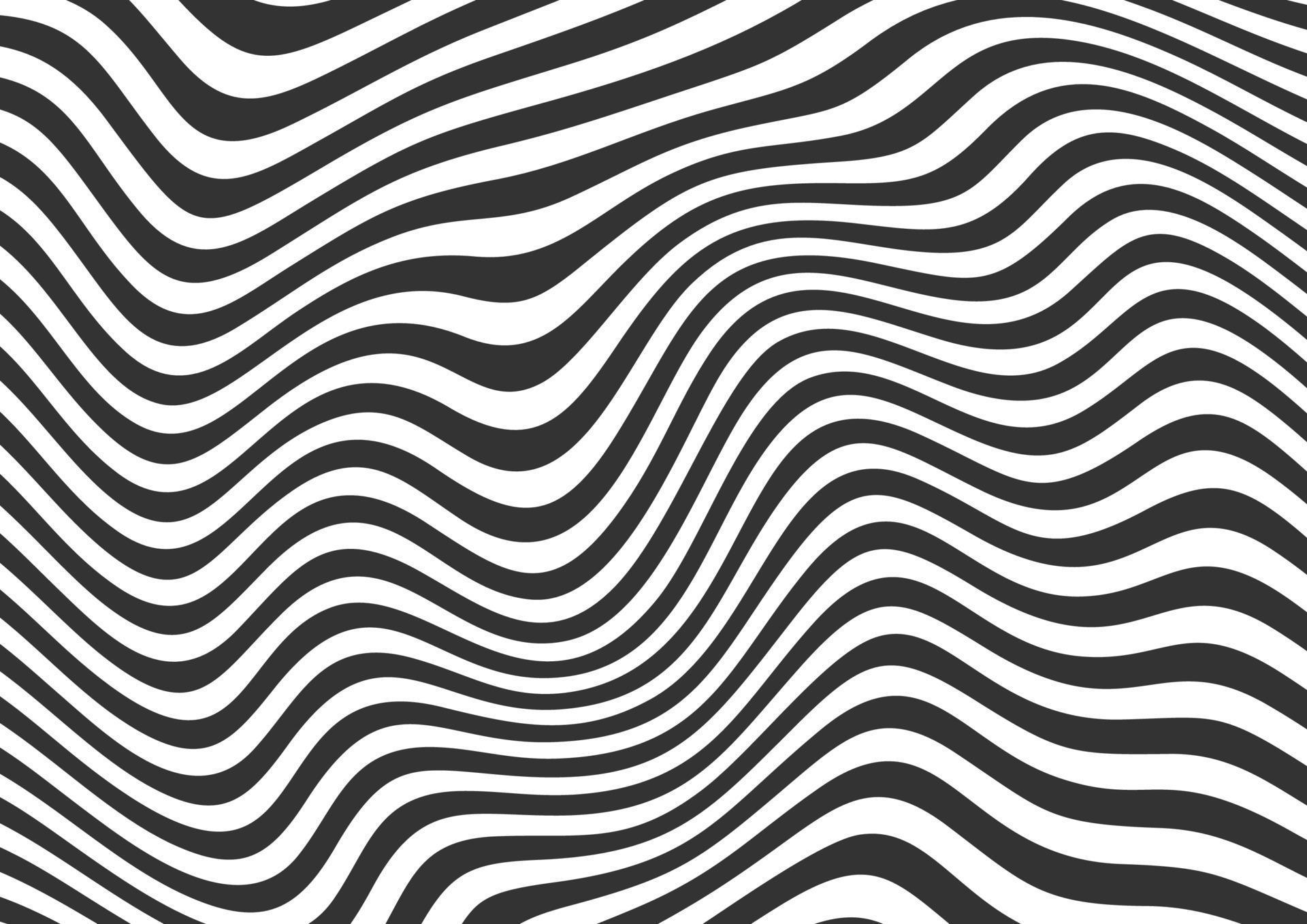 abstrait lignes ondulées noir et blanc fond rayé vecteur