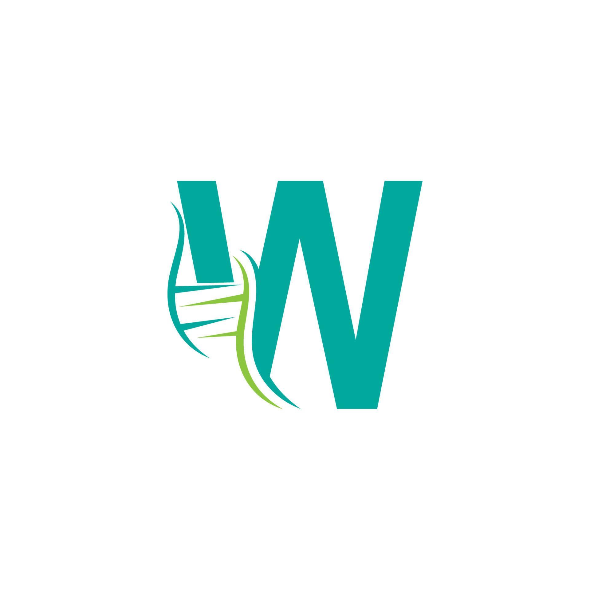 logo d'icône d'adn avec la conception de modèle de lettre w vecteur