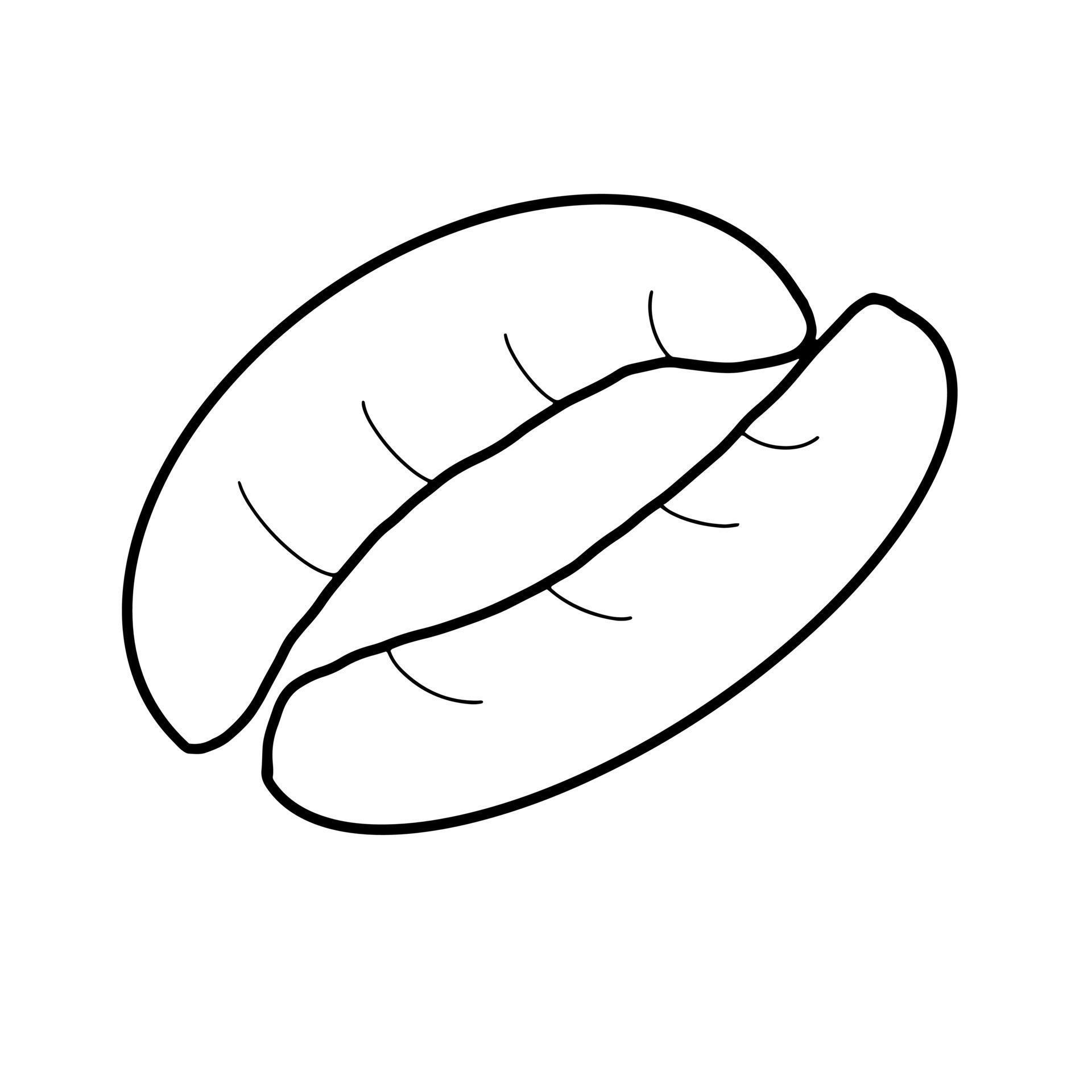 doodle de ligne organique dessinée à la main de restauration rapide de saucisse vecteur