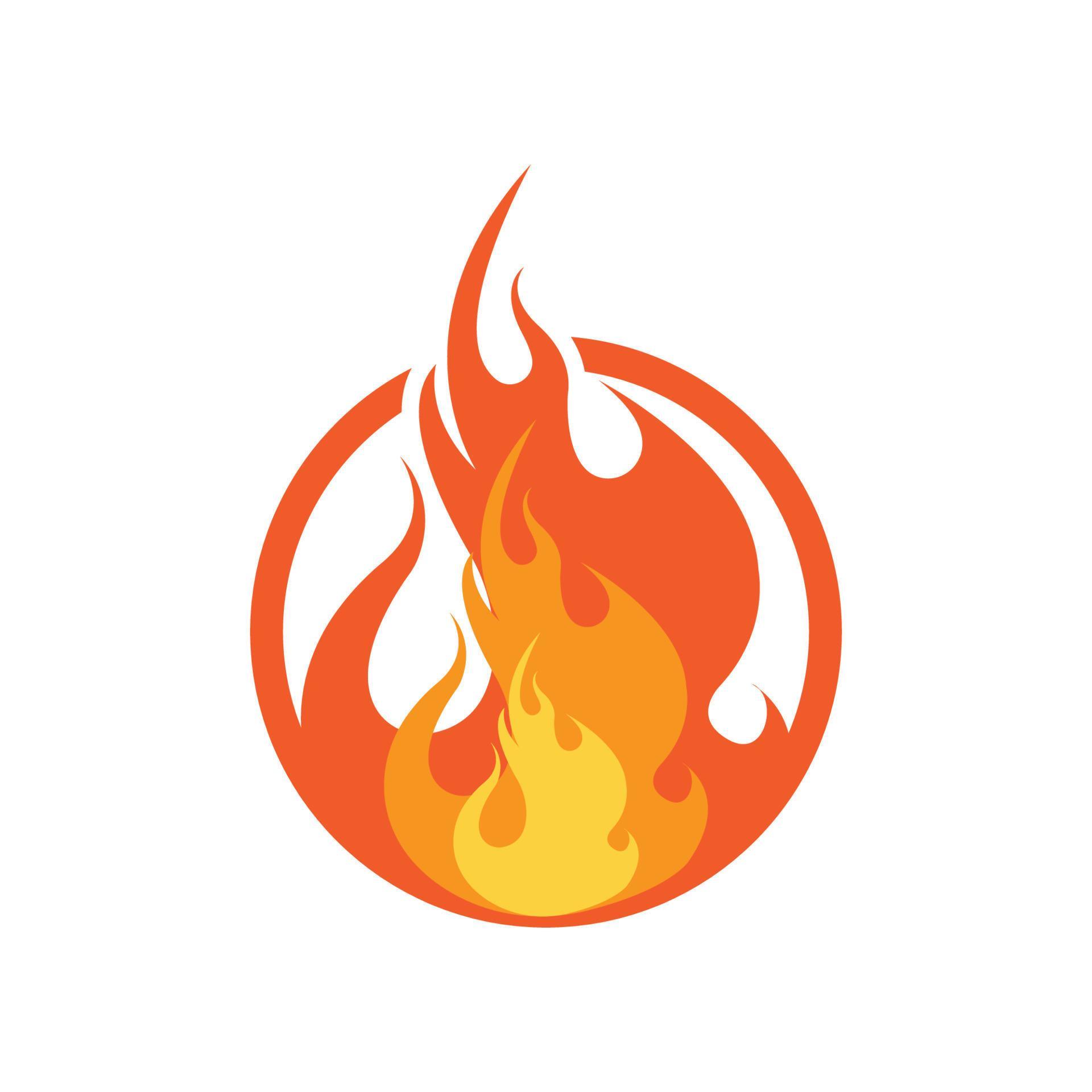 logo vectoriel d'icône de feu couvant rouge, design rétro classique