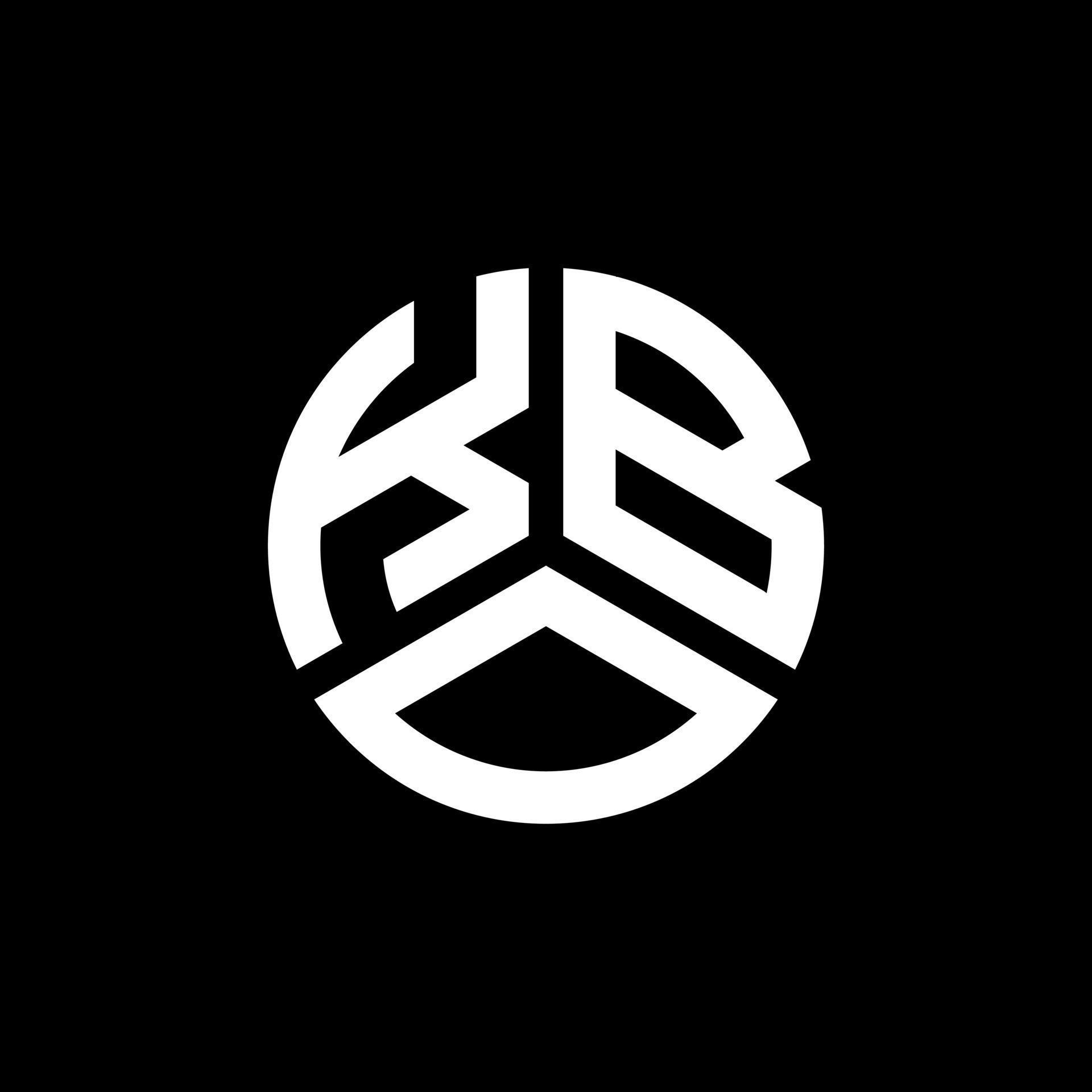 création de logo de lettre kbo sur fond noir. concept de logo de lettre initiales créatives kbo. conception de lettre kbo. vecteur