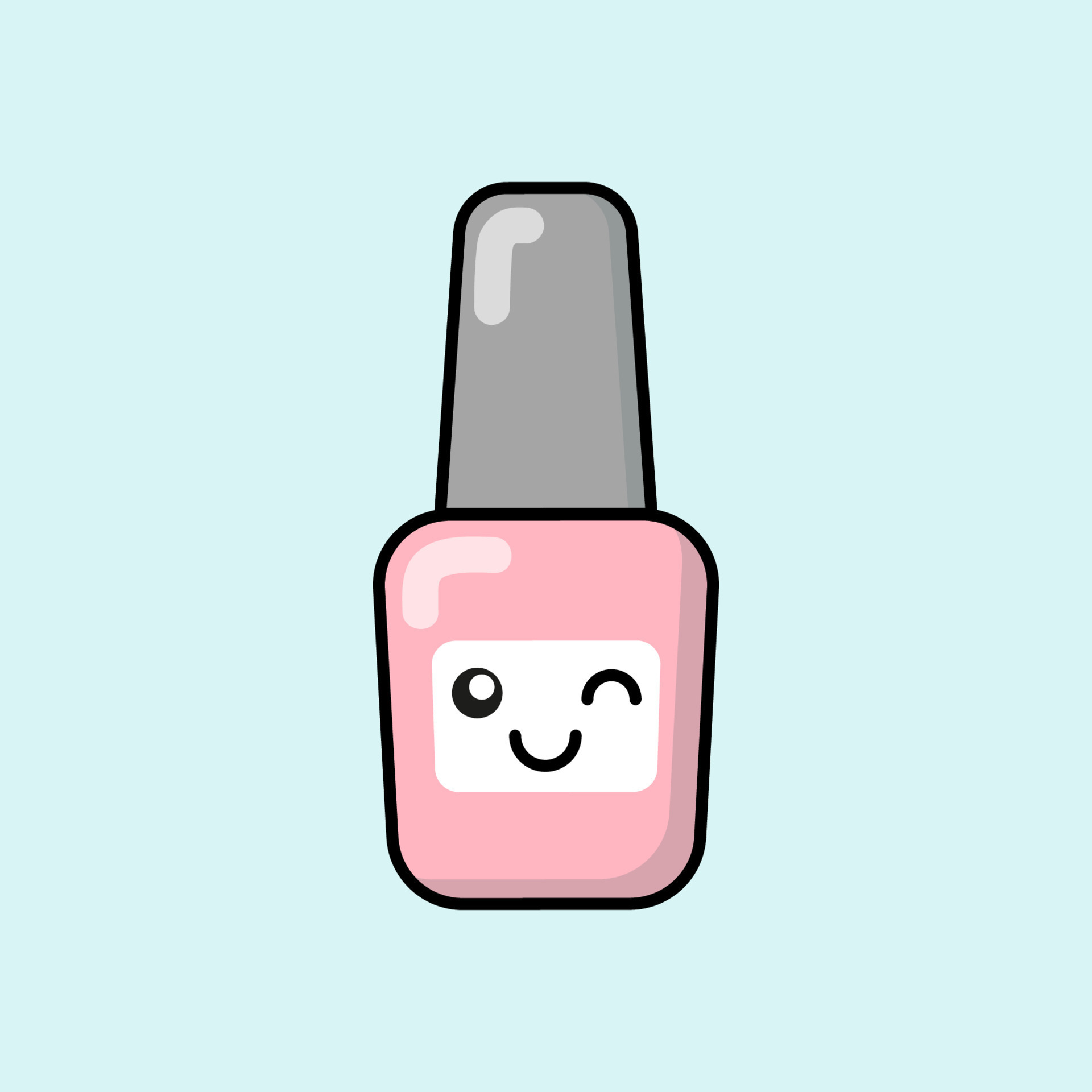 Mode Maquillage Cosmétiques Dessin Animé Icônes Dans Kawaii Lèvres Rouge à  Lèvres Vernis à Ongles Parfum Brosse Miroir