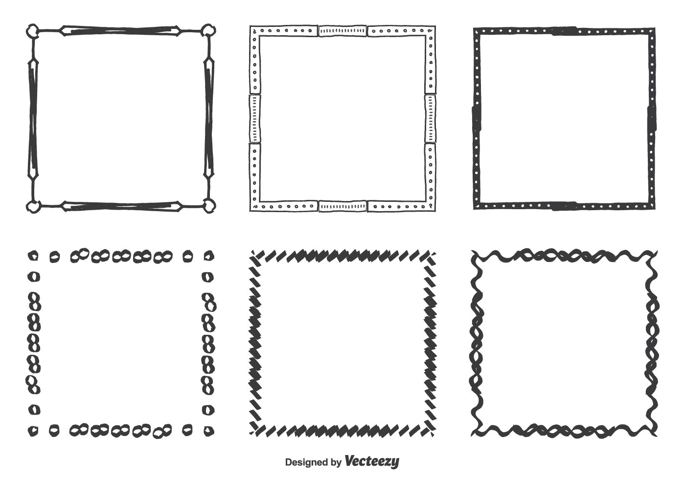 Ensemble de cadre de vecteur à dessin dessiné à la main 105242 Art  vectoriel chez Vecteezy