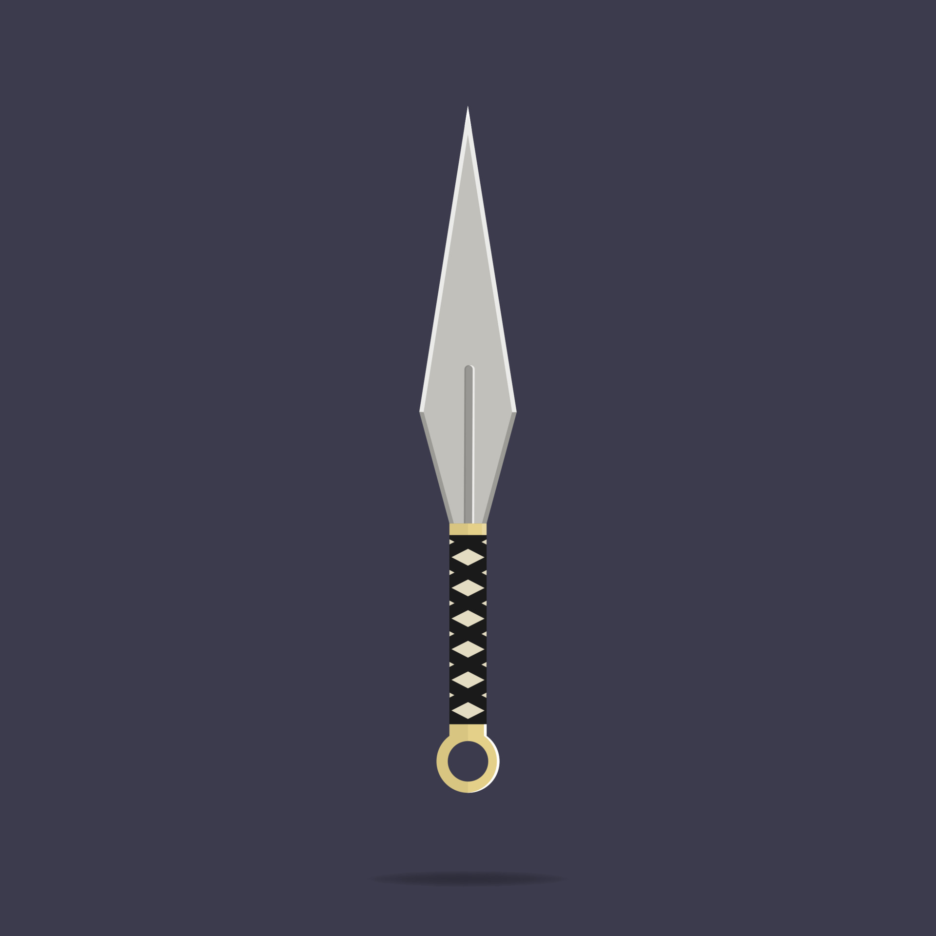 icône de couteau de lancer kunai. arme ninja. équipement de samouraï. style  bande dessinée. illustration vectorielle propre et moderne pour le design,  le web. 10524925 Art vectoriel chez Vecteezy