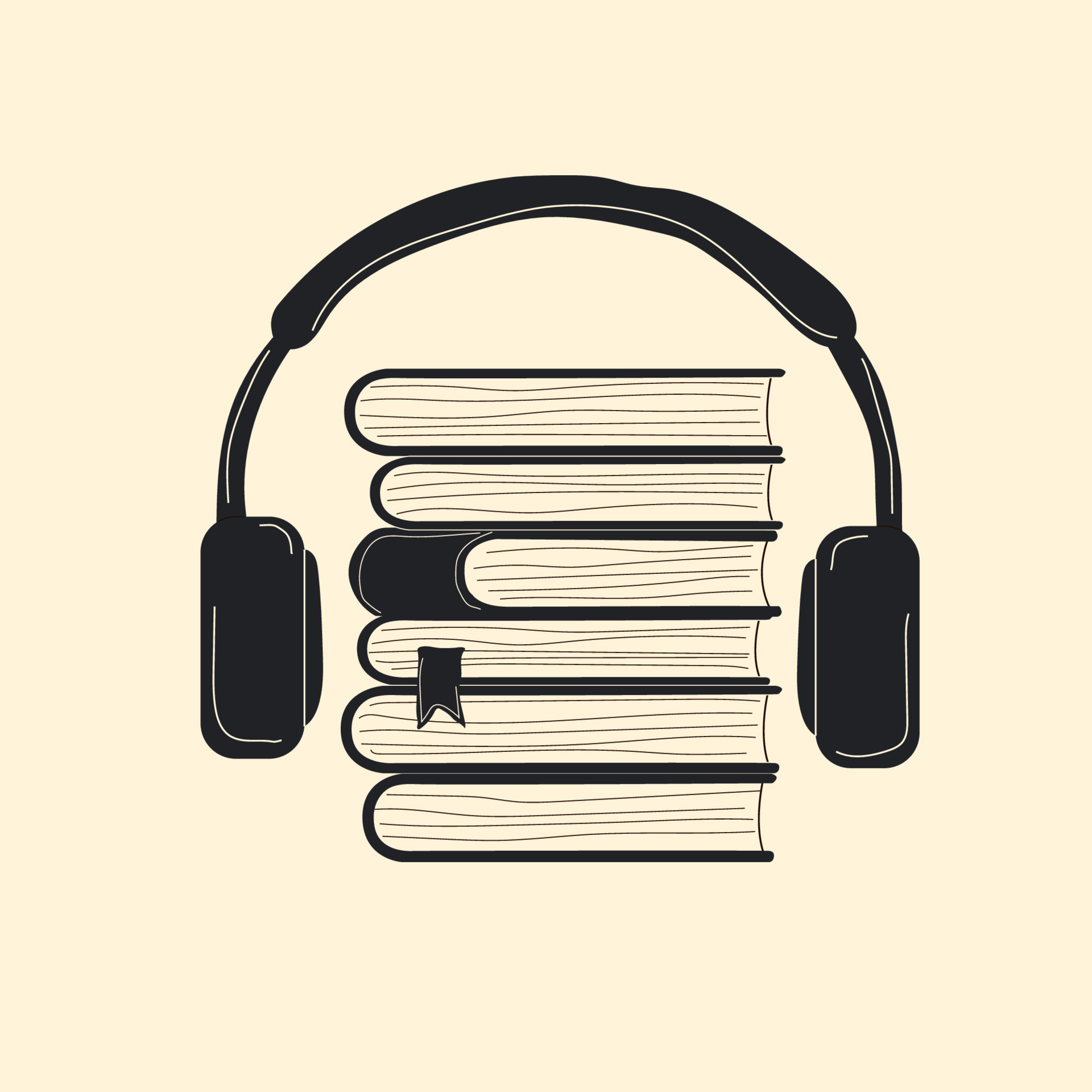 livres audio avec illustration vectorielle de concept de casque