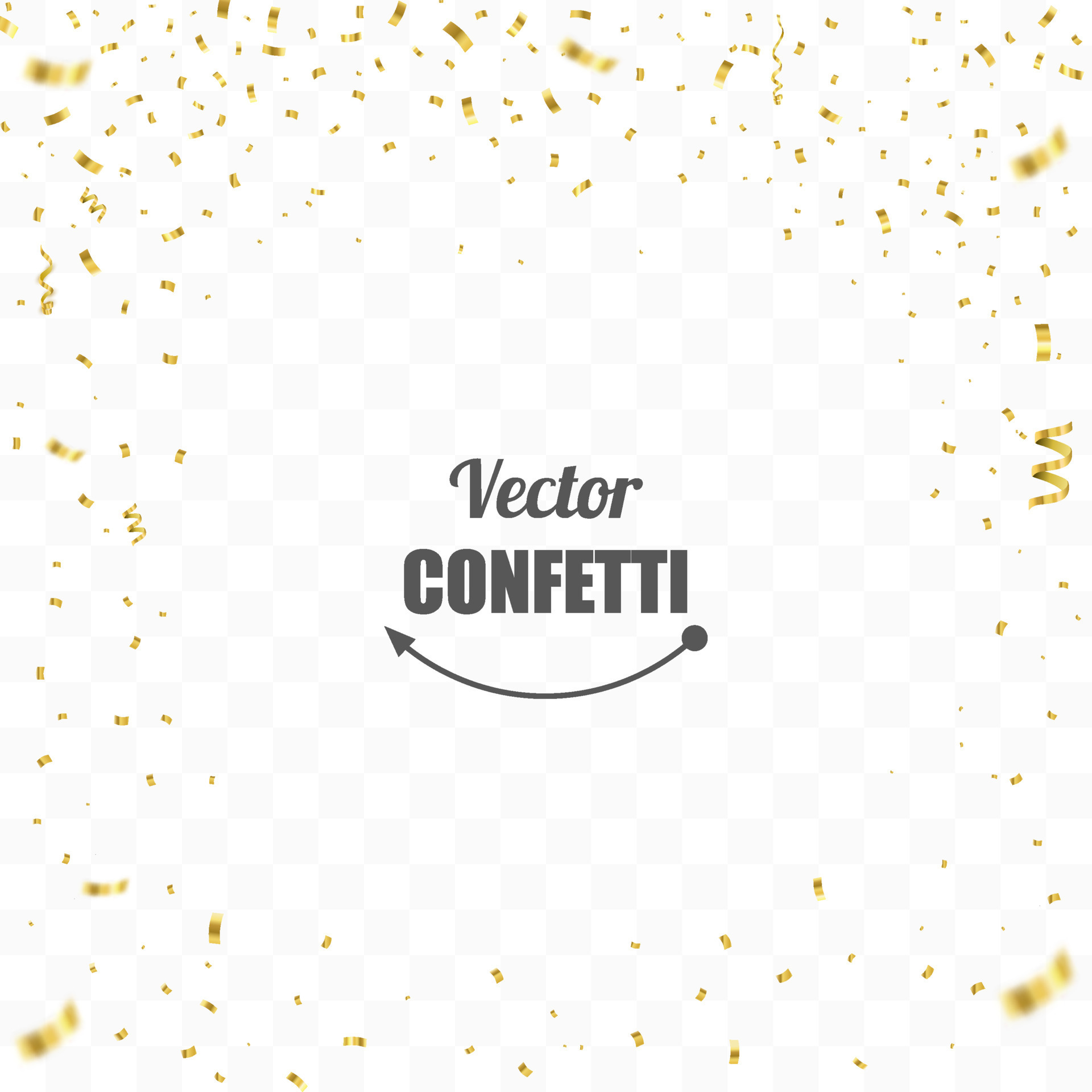 CONFETTIS DORÉS FOND BLANC Stock Vector