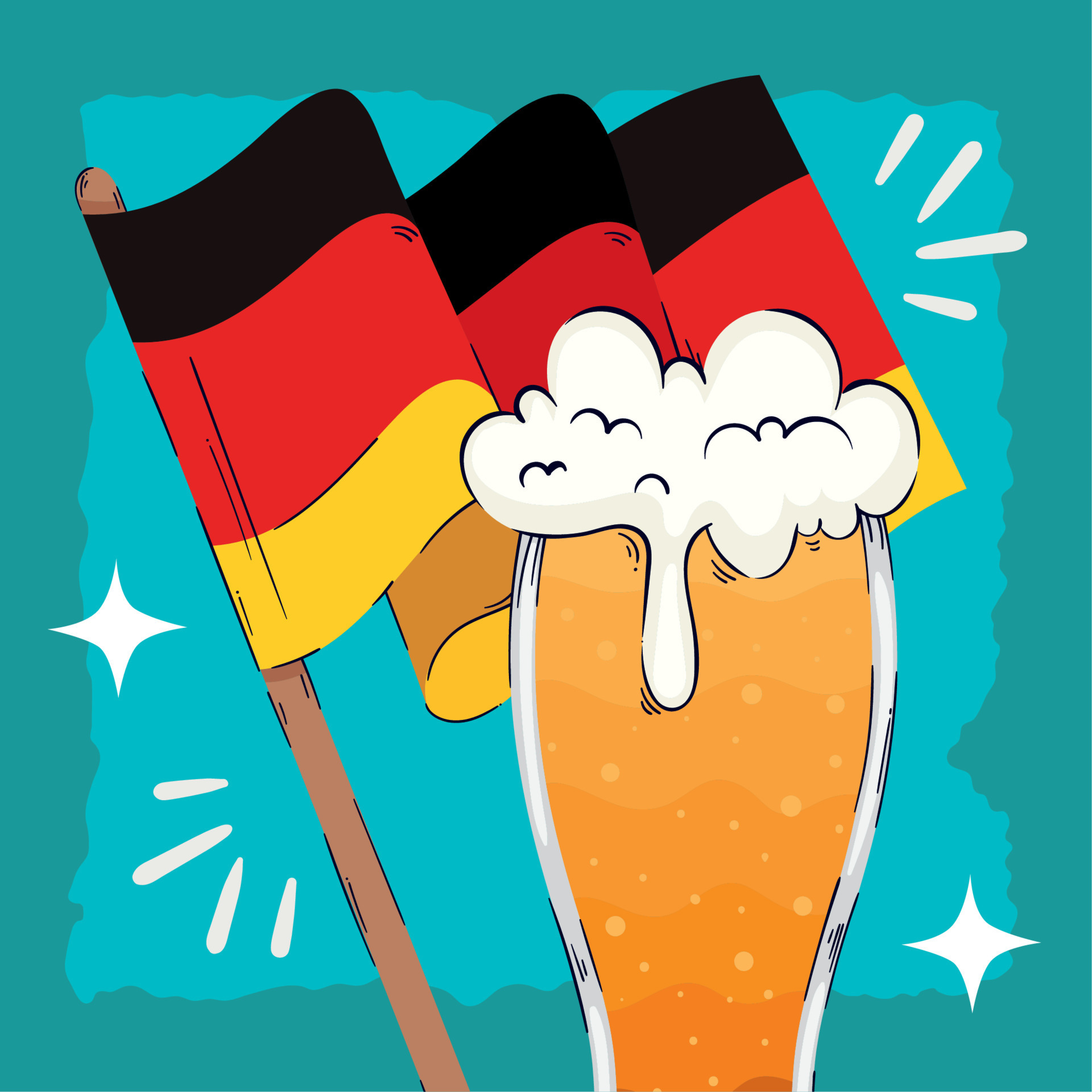 bière avec drapeau allemand 11378155 Art vectoriel chez Vecteezy