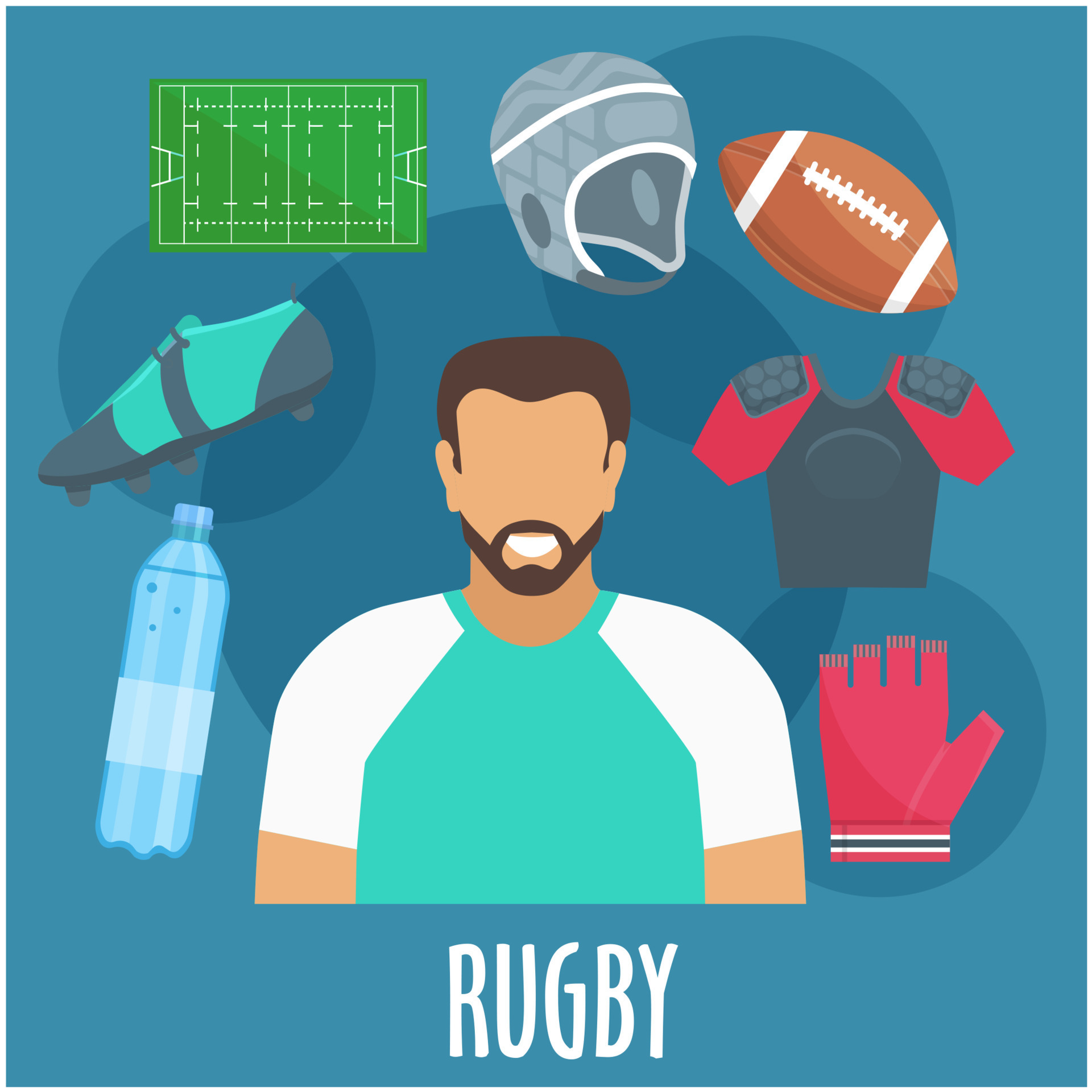 gants joueurs de rugby, Vêtements techniques, Equipement