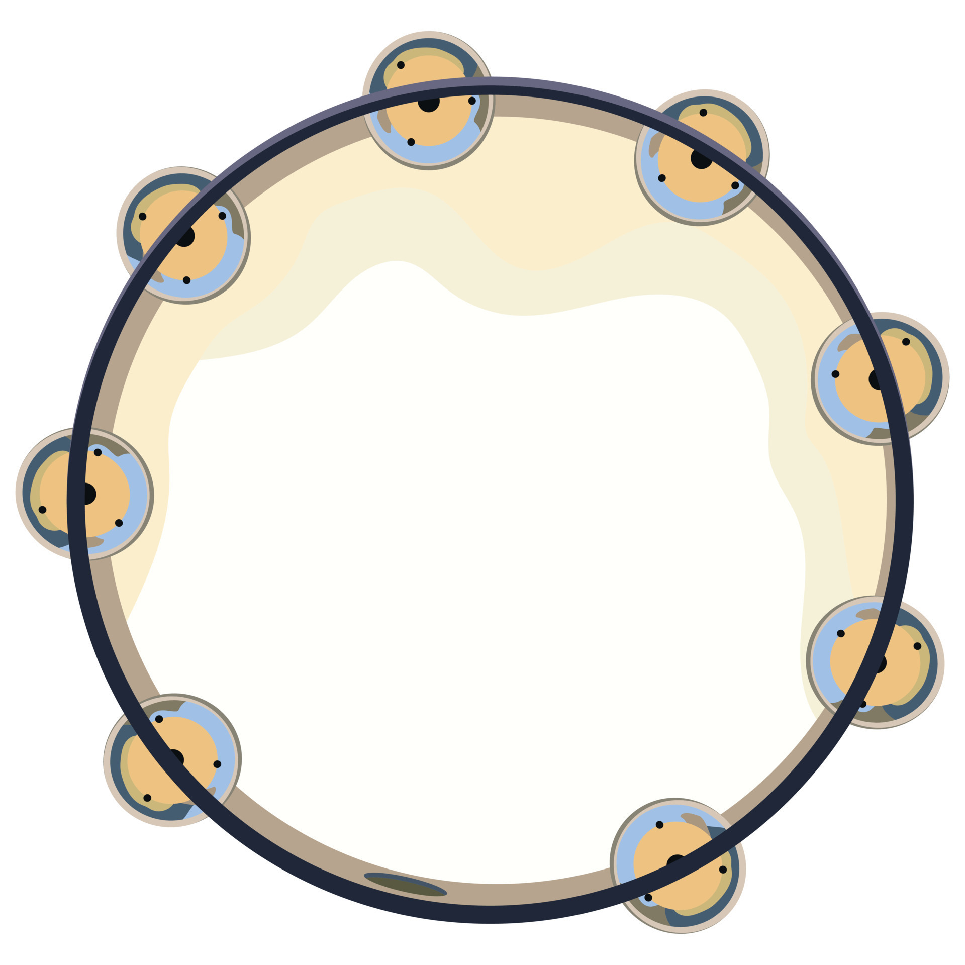 tambourin en bois avec cymbalettes en métal. instrument de musique à  percussion folklorique avec zills. illustration vectorielle plane colorée  de bois ethnique buben isolé sur fond blanc 12207561 Art vectoriel chez  Vecteezy