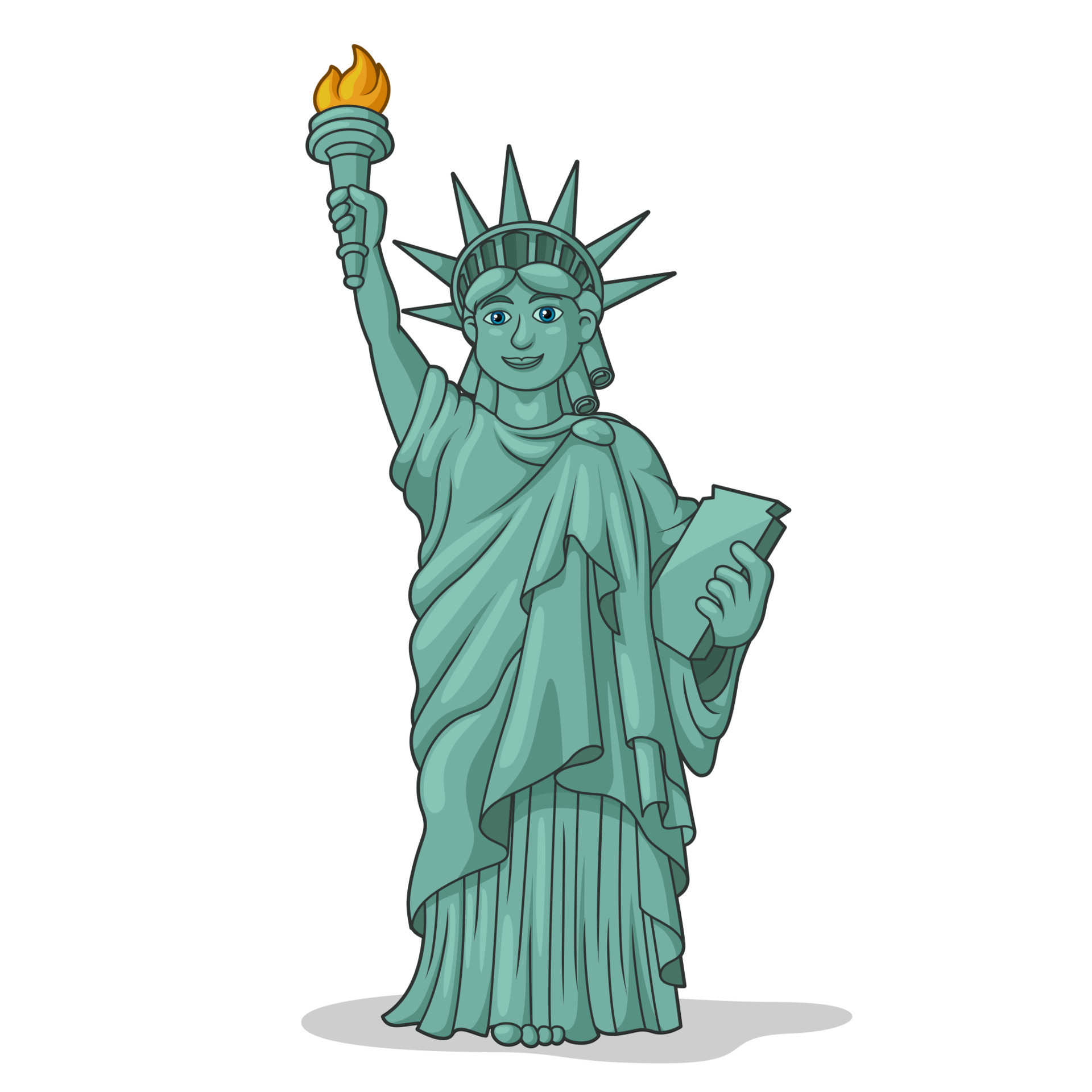 autocollant de dessin animé la statue de la liberté à new york