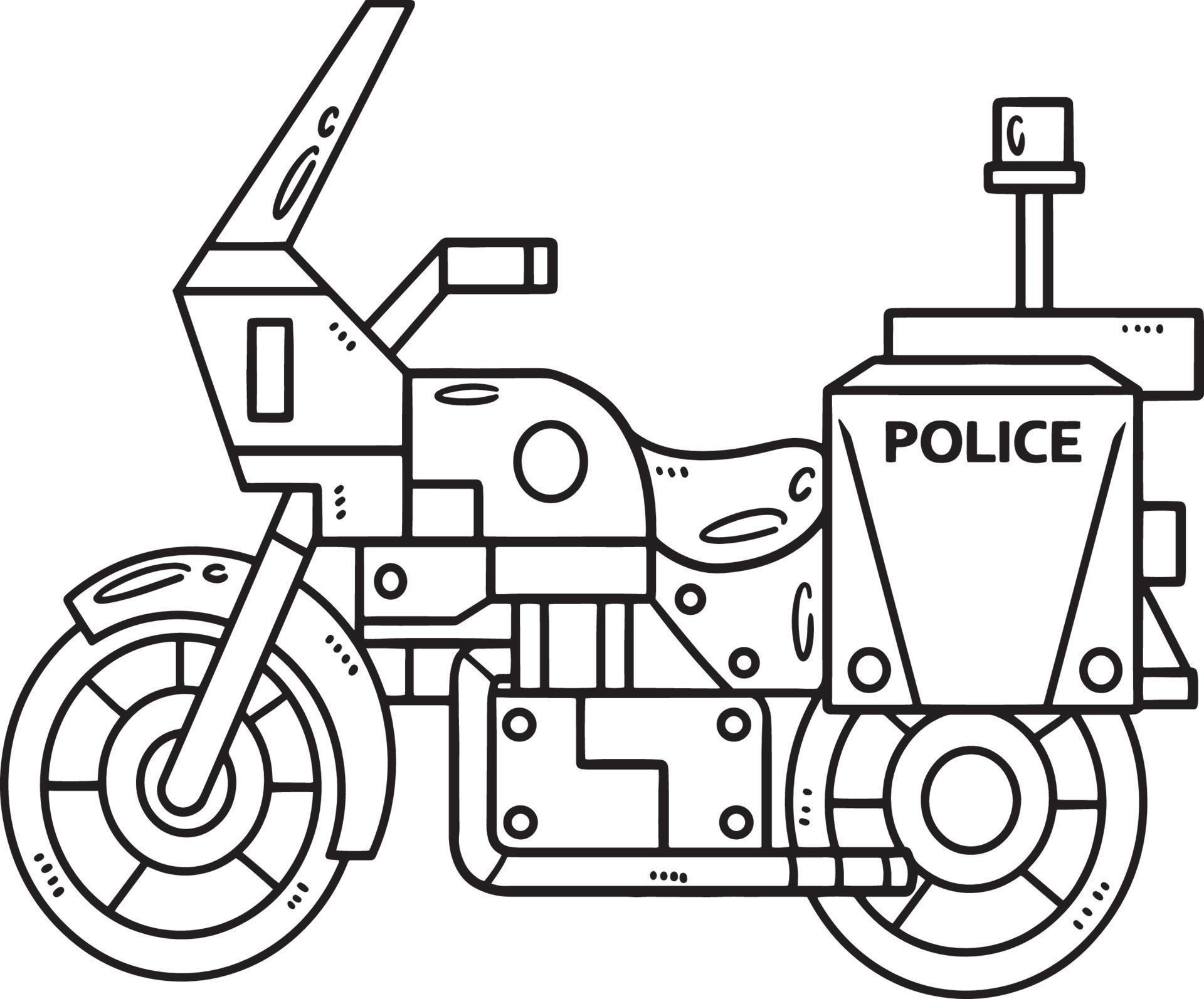 Page De Coloriage Isolée De Moto De Police Pour Les Enfants Clip Art Libres  De Droits, Svg, Vecteurs Et Illustration. Image 201916323