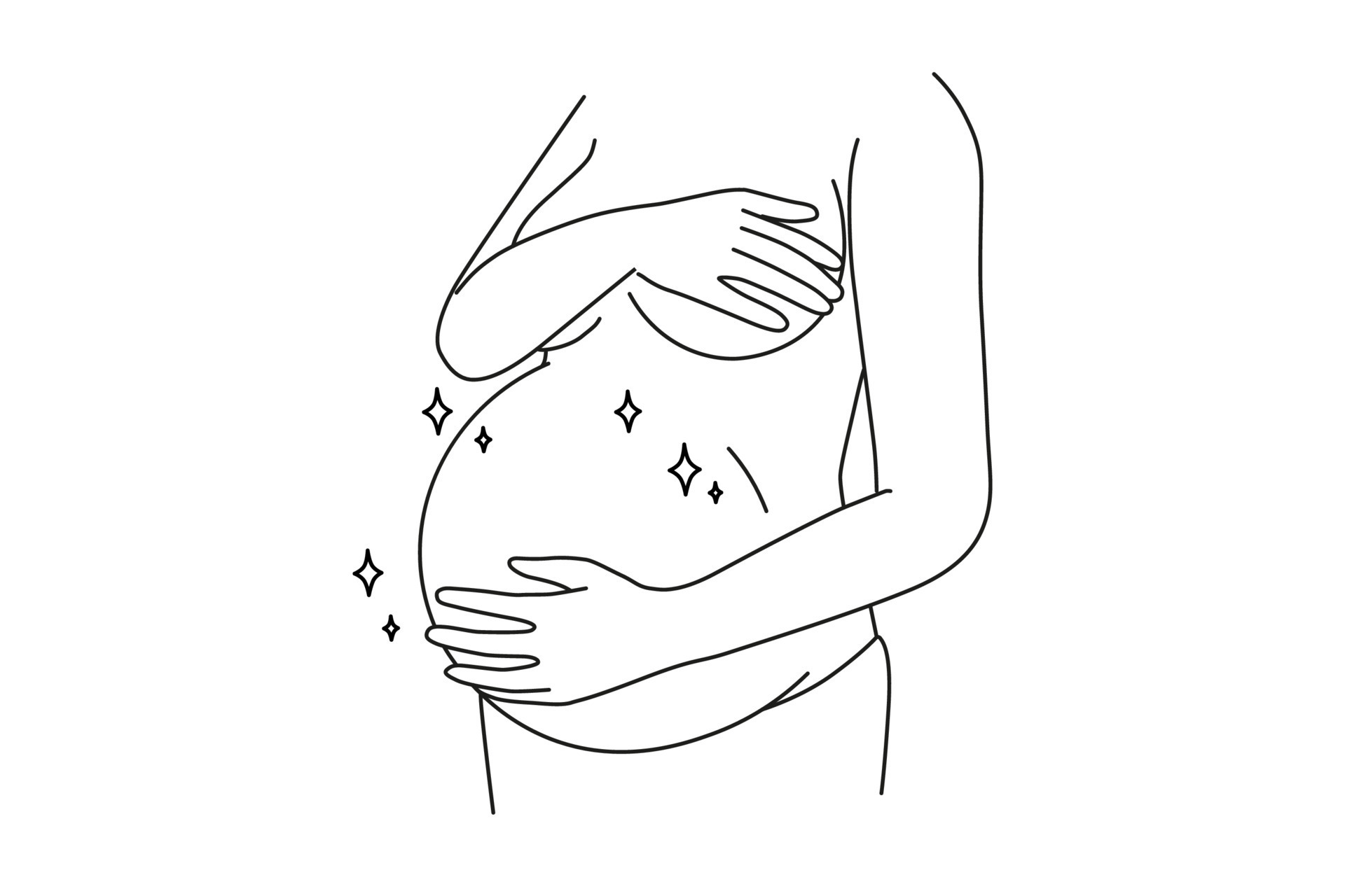 gros plan d'une femme nue touchant le ventre de femme enceinte prête pour  la future maternité. femme excitée par la grossesse. maternité et future  maman. illustration vectorielle. 12971526 Art vectoriel chez Vecteezy
