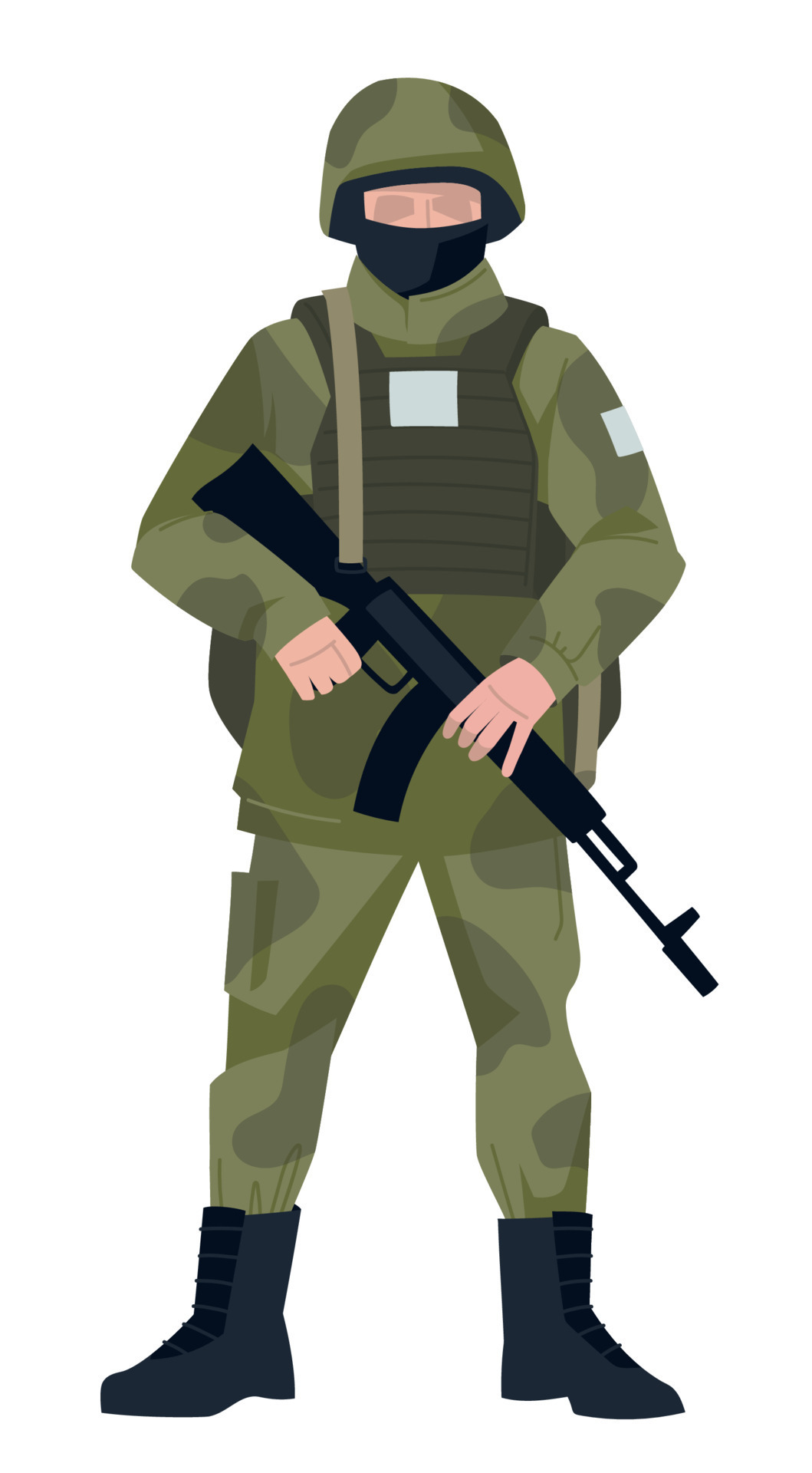 soldat en tenue de combat. un homme en uniforme militaire avec une arme à  feu. image vectorielle. 13092951 Art vectoriel chez Vecteezy