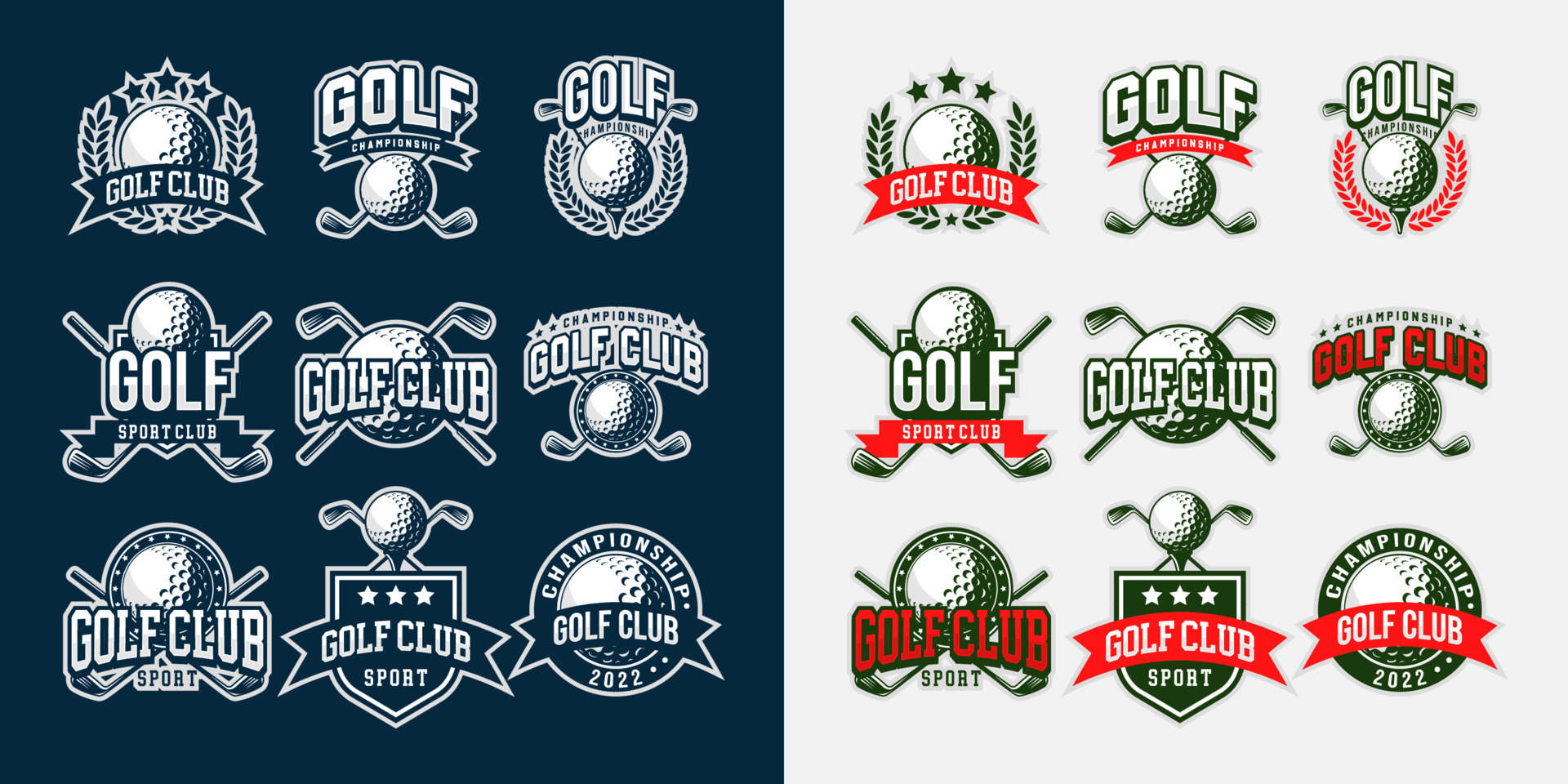 modèle de logo de golf. logo moderne et symbole du sport. concept vintage  et moderne. digne des vêtements, marque, logo, symbole, bannière, insigne,  emblème. logo très détaillé. vecteur eps 10 13212242 Art