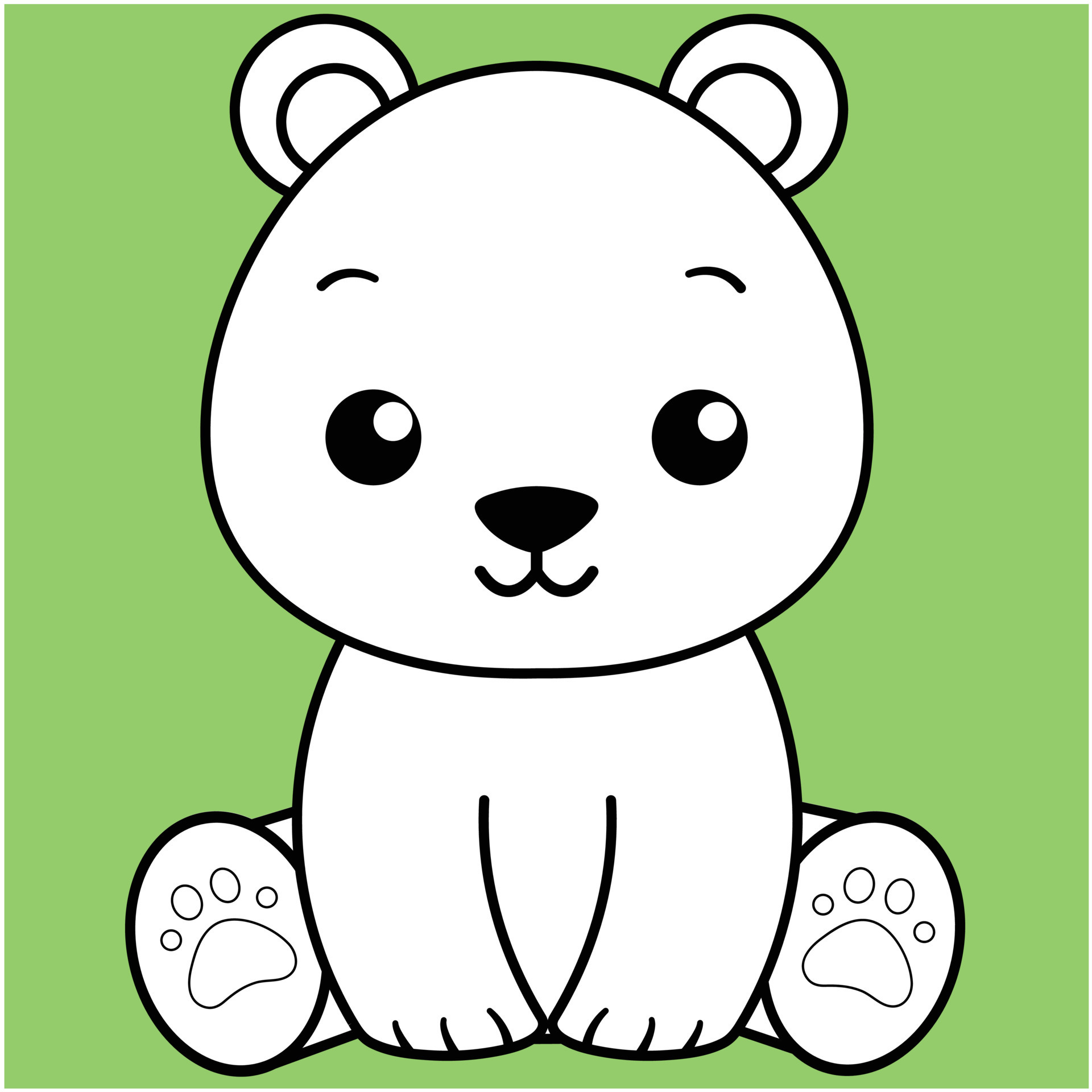 ours mignon, ours kawaii contour noir et blanc pour livre de coloriage.  13754604 Art vectoriel chez Vecteezy