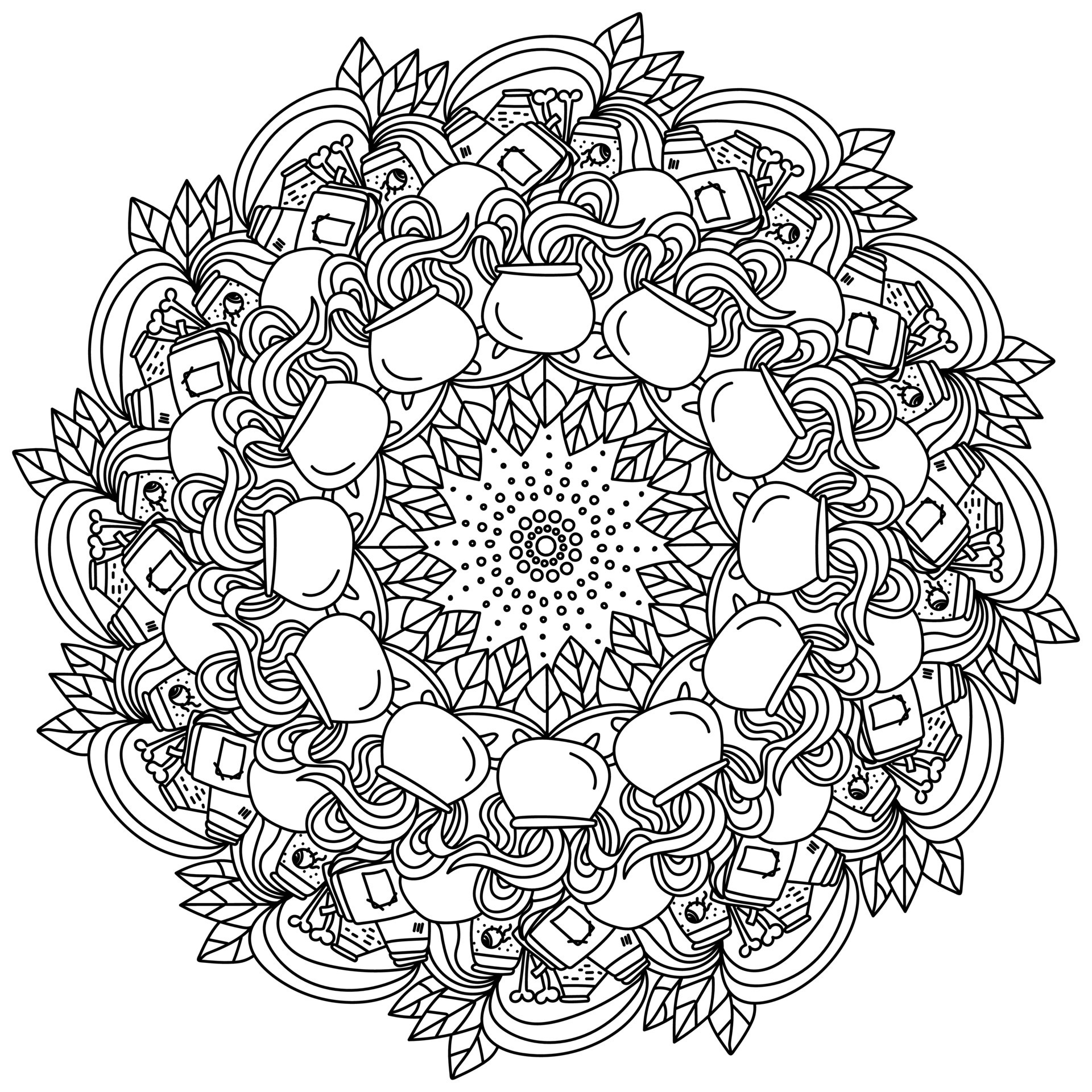 Coloriage Pour Adulte Contour Numéro Sur Fond Mandala Vecteur par  ©natasha-tpr 541840614