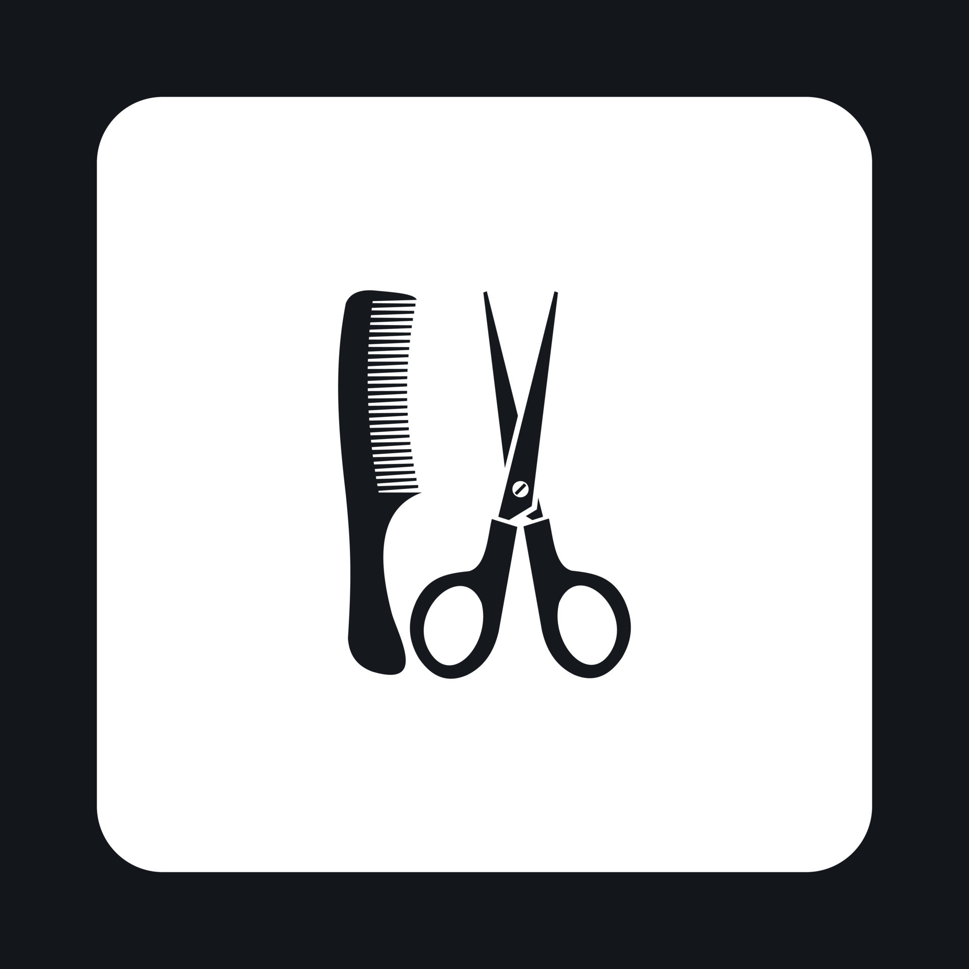 ciseaux de coiffure et peigne icône silhouette noire 8631949 Art vectoriel  chez Vecteezy