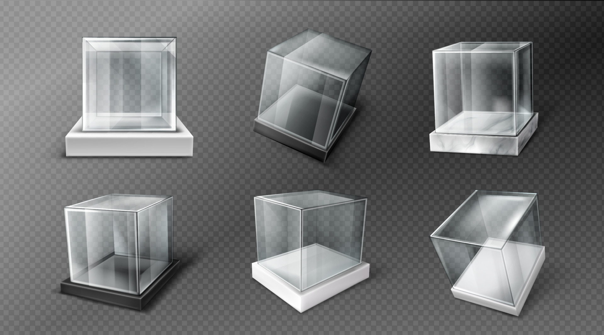 Vitrine carrée transparente plexiglass