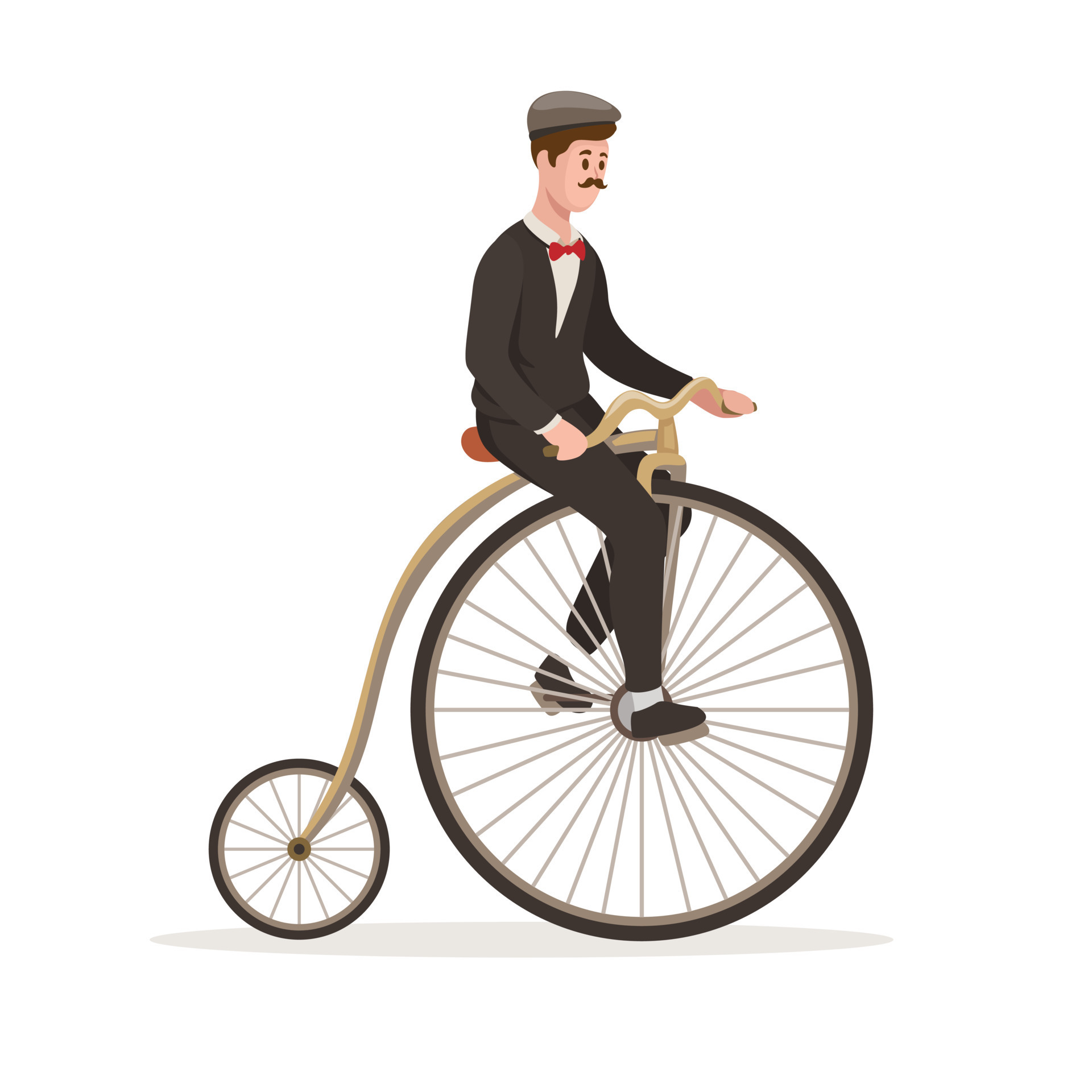 homme équitation vintage vieux vélo grande roue dessin animé illustration  vecteur 16133123 Art vectoriel chez Vecteezy