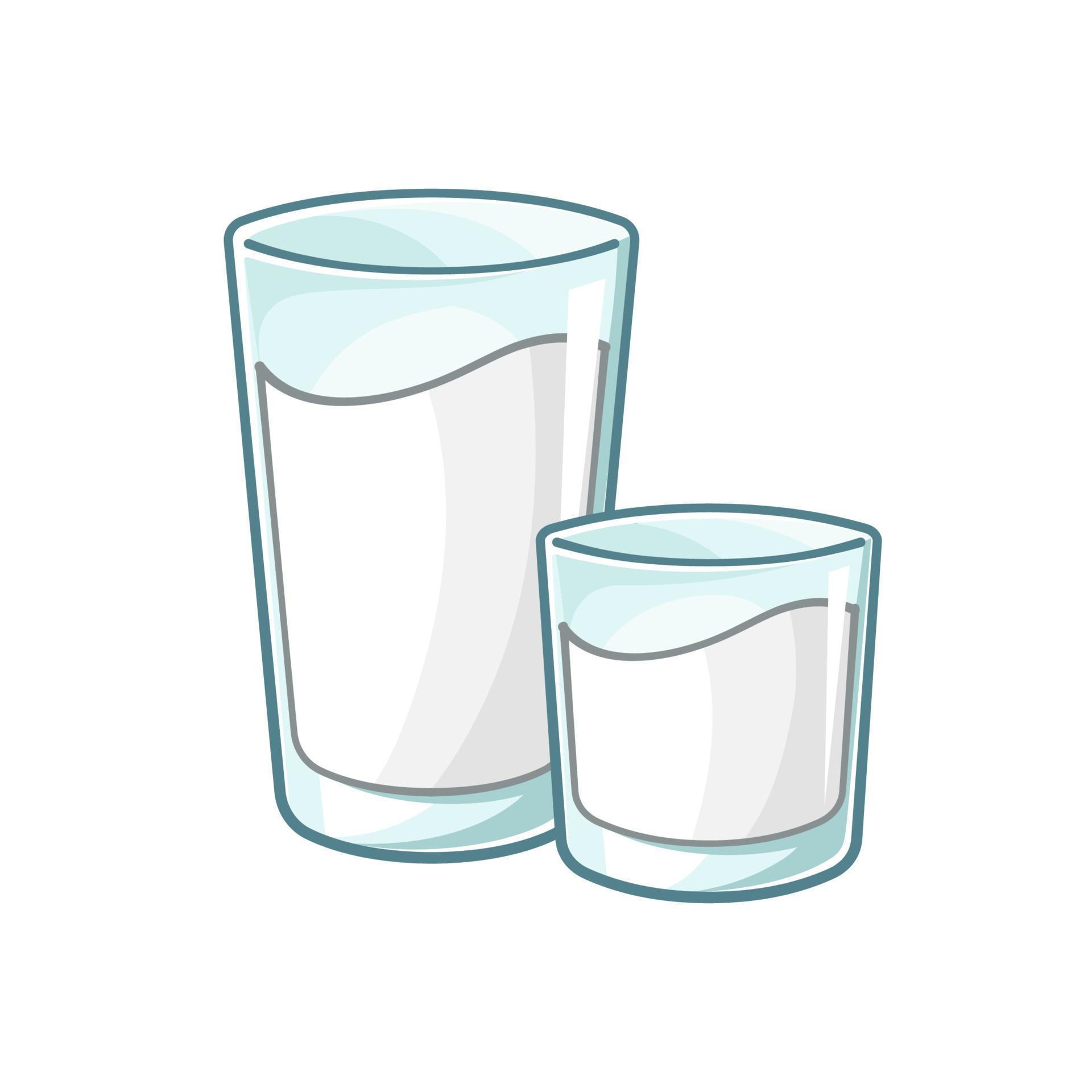 grand verre de lait et petit verre d'illustration vectorielle de