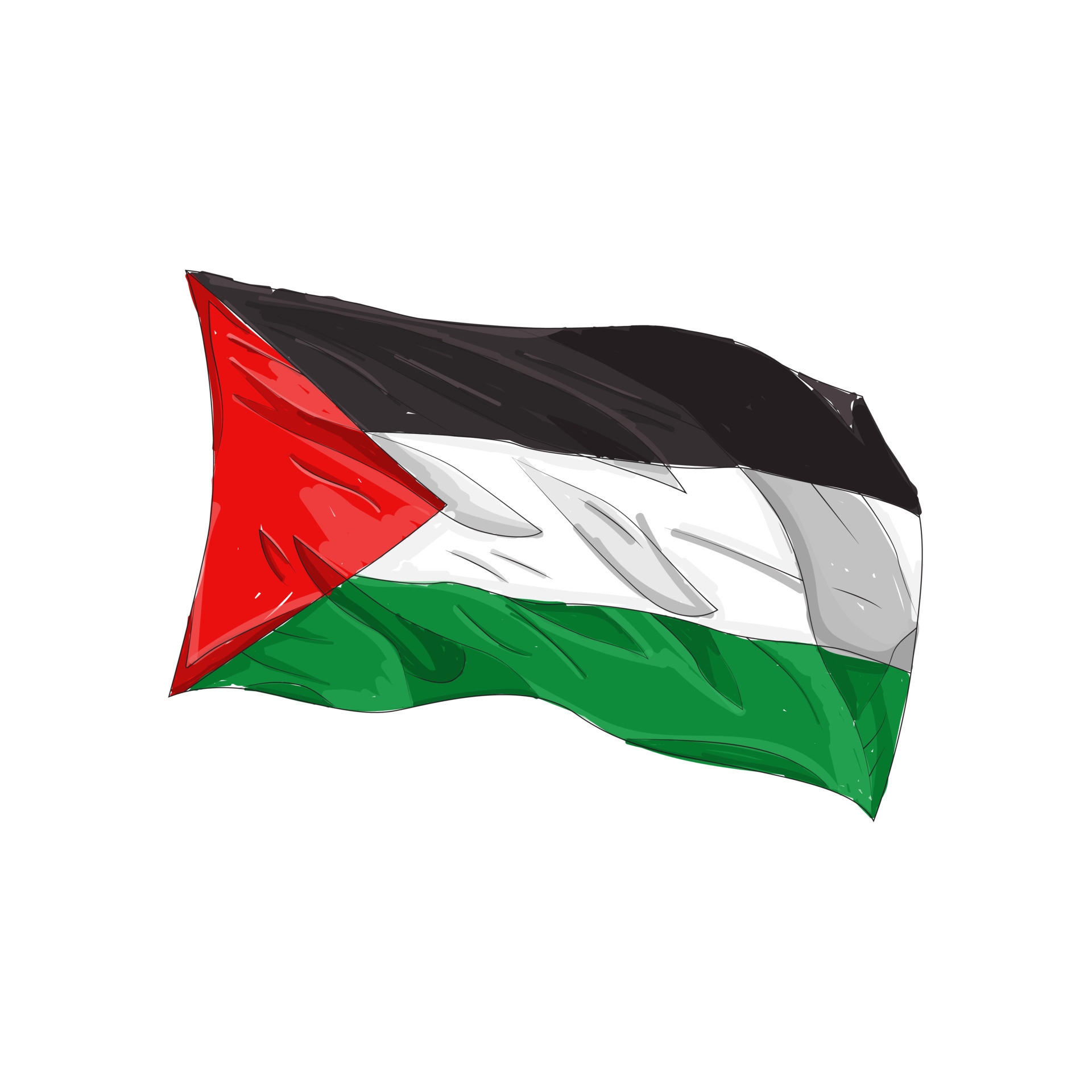 drapeau palestine dessiné à la main 16588917 Art vectoriel chez