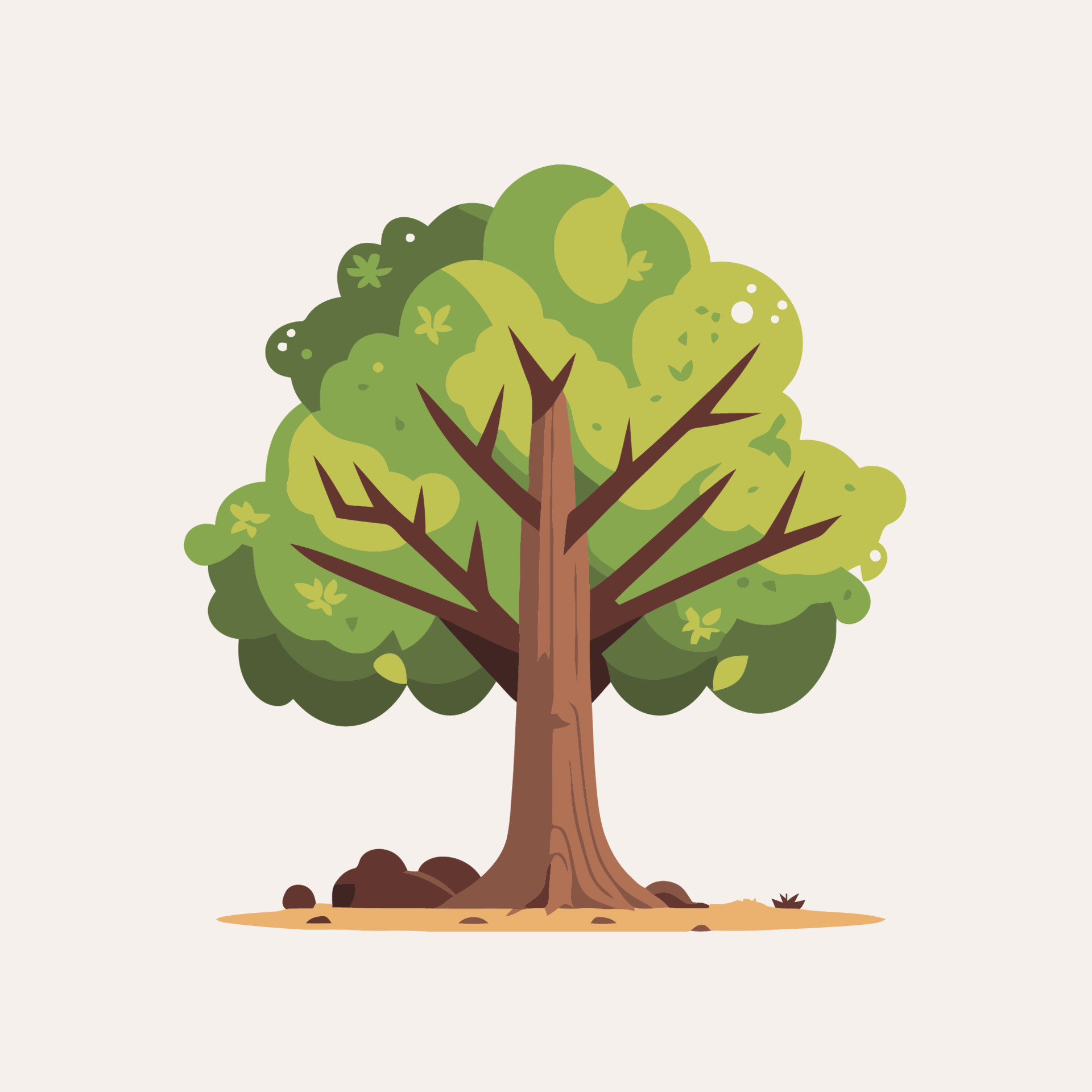 illustration de logo nature arbre. style de dessin animé de