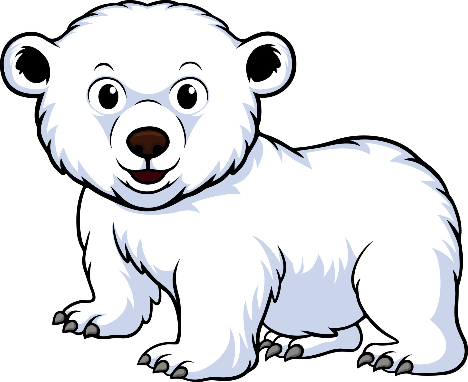mignon, bébé, ours polaire, dessin animé, blanc, fond 18830962 Art  vectoriel chez Vecteezy