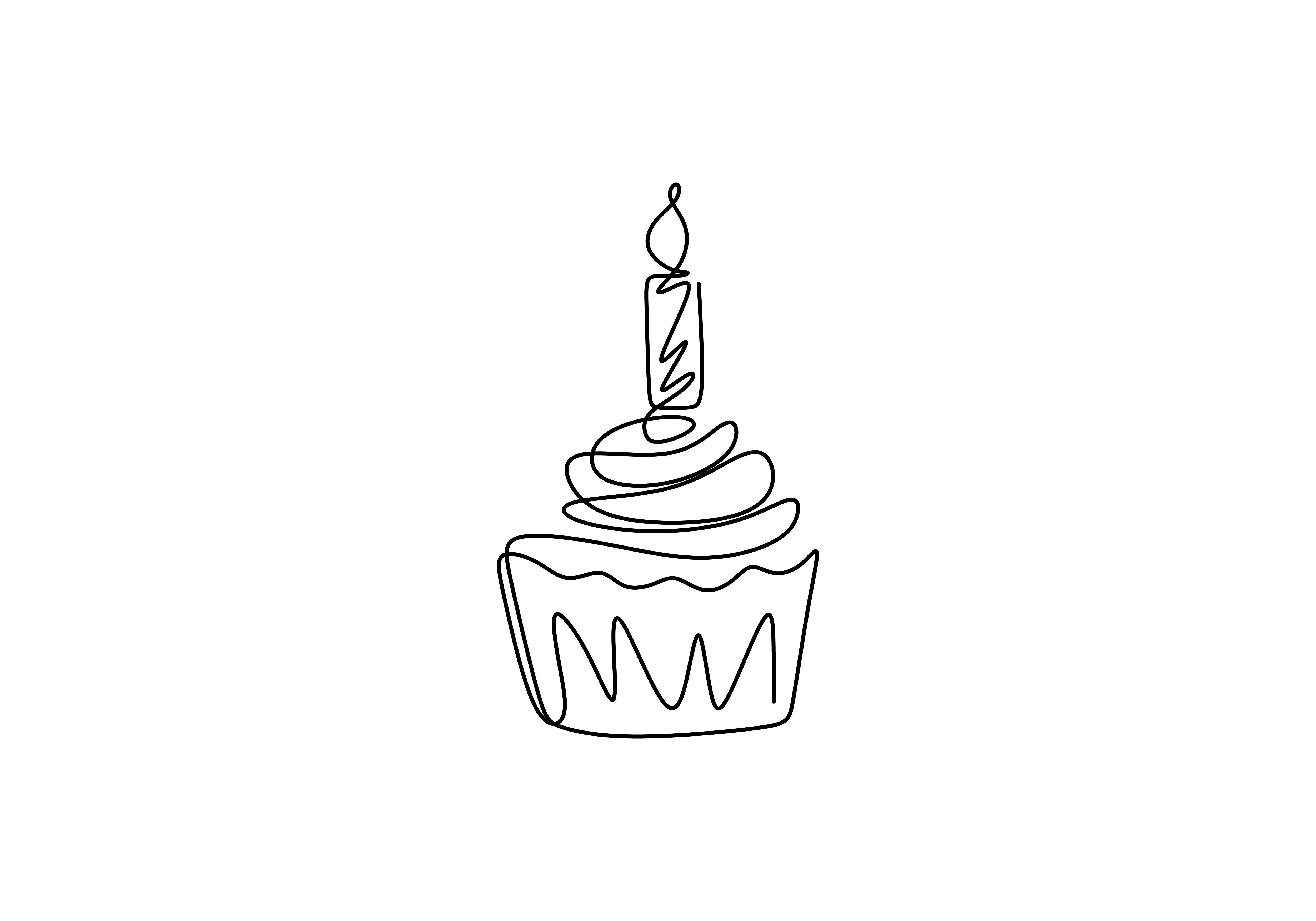 Dessin Au Trait Continu Du Gateau D Anniversaire Avec Bougie Telecharger Vectoriel Gratuit Clipart Graphique Vecteur Dessins Et Pictogramme Gratuit