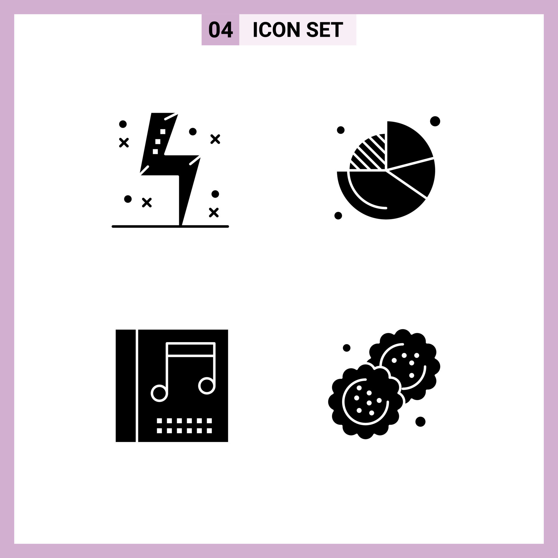 ensemble de 4 symboles d'icônes d'interface utilisateur modernes